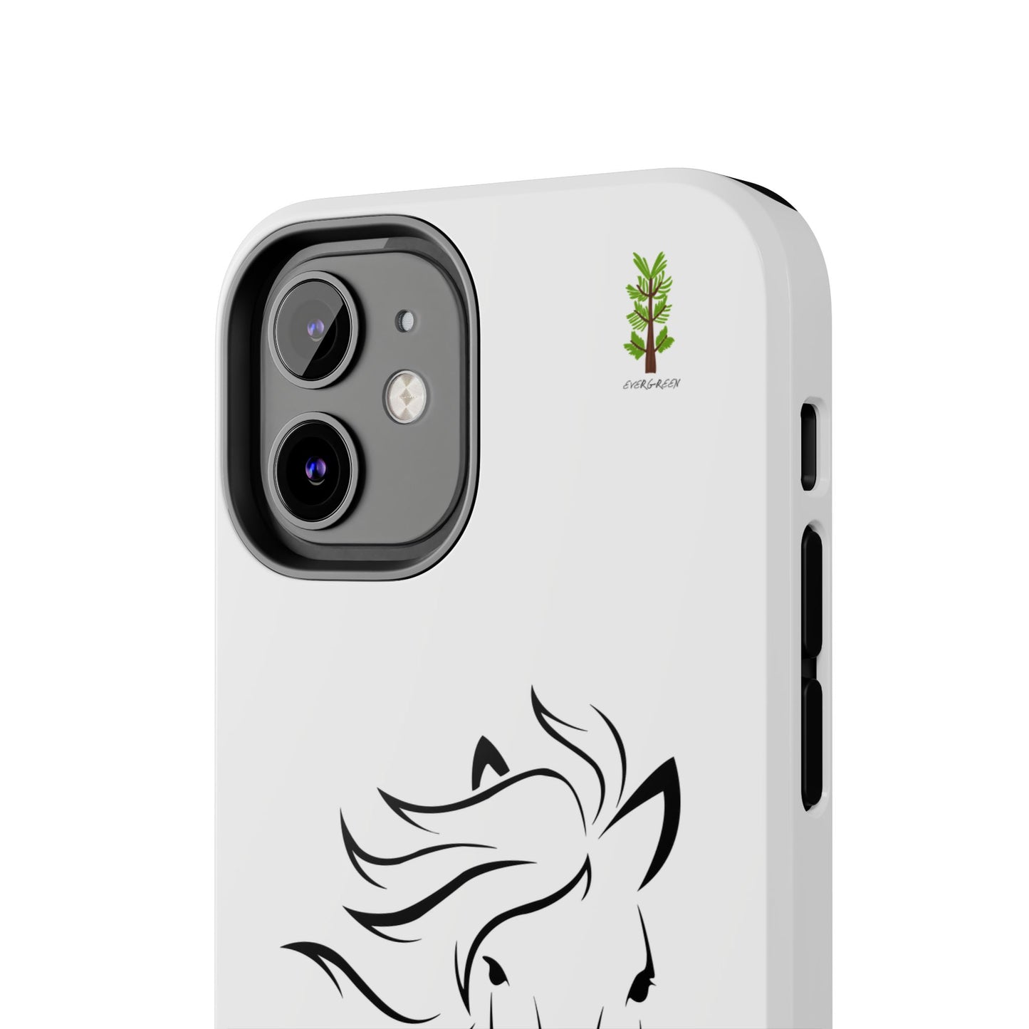 Evergreen Horse Line - Elegant Horse Design Tough Phone Case - Durable Protection for Equestrian Lovers