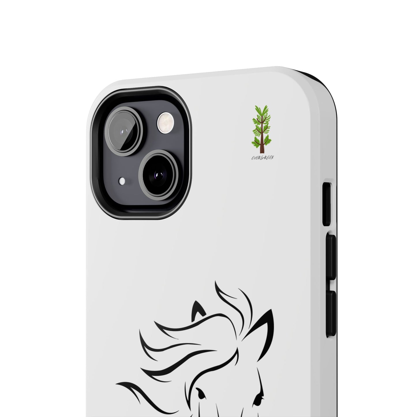 Evergreen Horse Line - Elegant Horse Design Tough Phone Case - Durable Protection for Equestrian Lovers