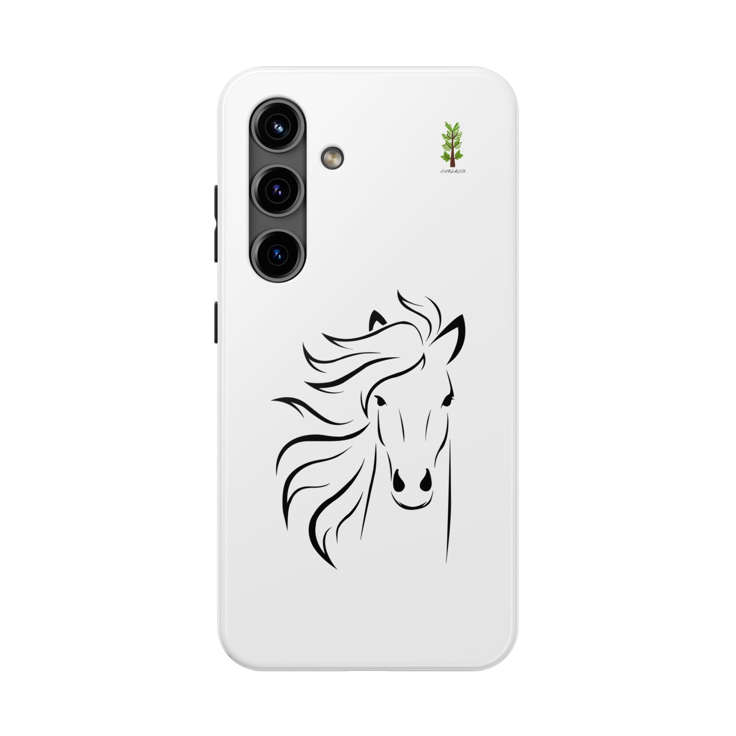 Evergreen Horse Line - Elegant Horse Design Tough Phone Case - Durable Protection for Equestrian Lovers