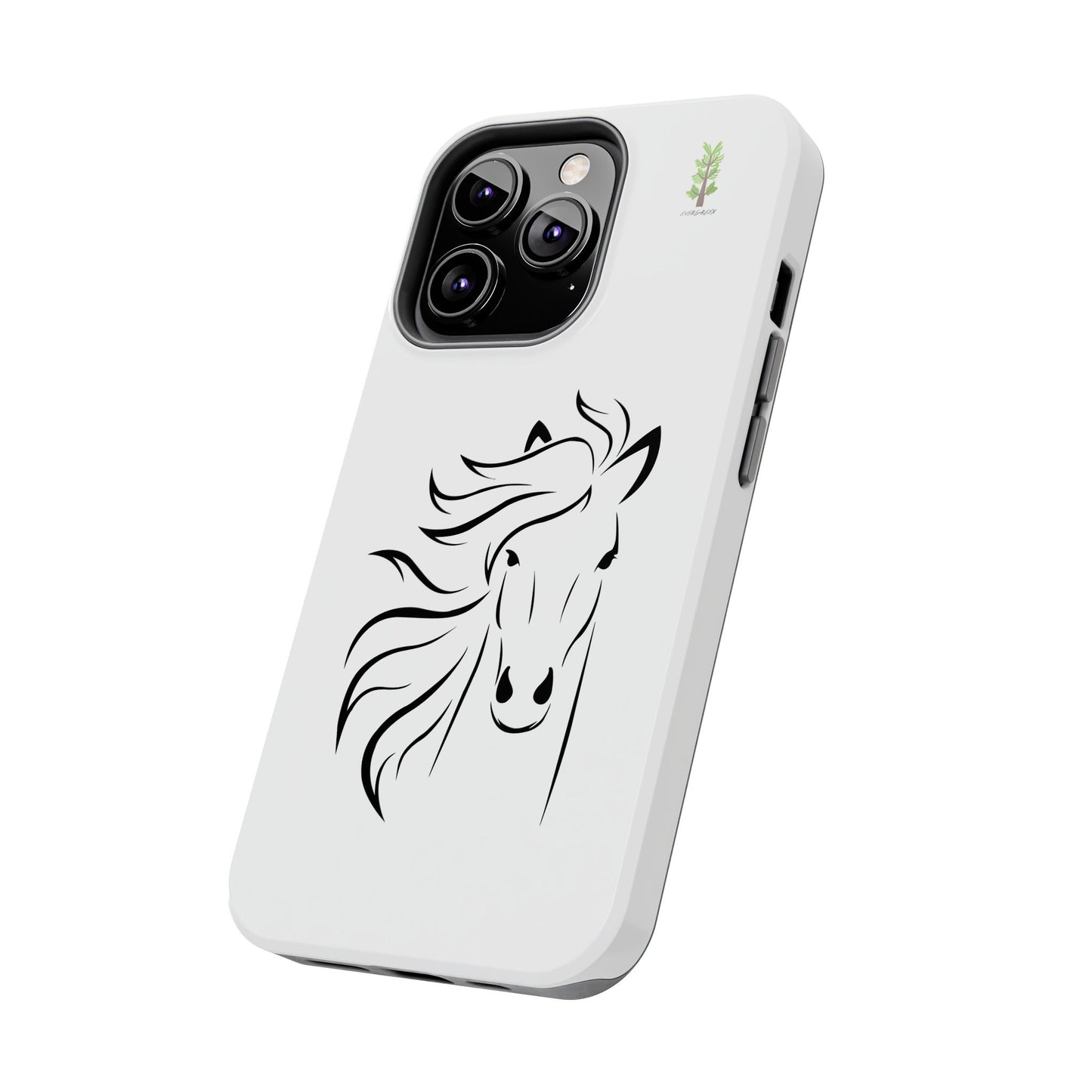 Evergreen Horse Line - Elegant Horse Design Tough Phone Case - Durable Protection for Equestrian Lovers