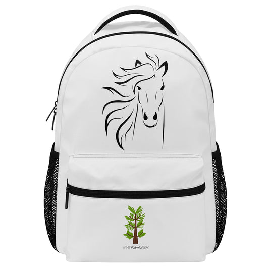 Evergreen Horse Line - New 15 Inch Casual Style School Backpack