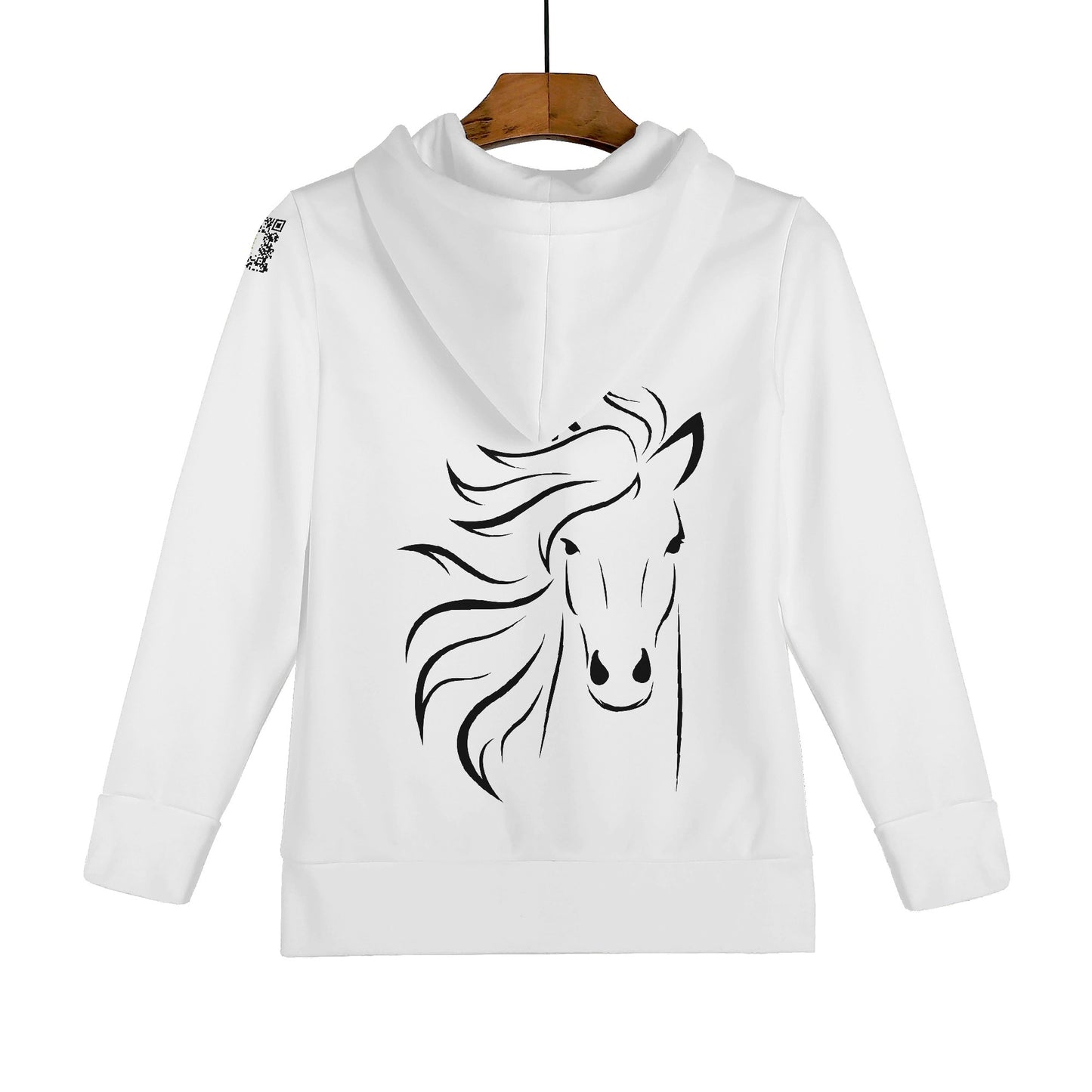 Evergreen Horse Line - Children All Over Print Classic Zip Up Hoodie Warm Jacket