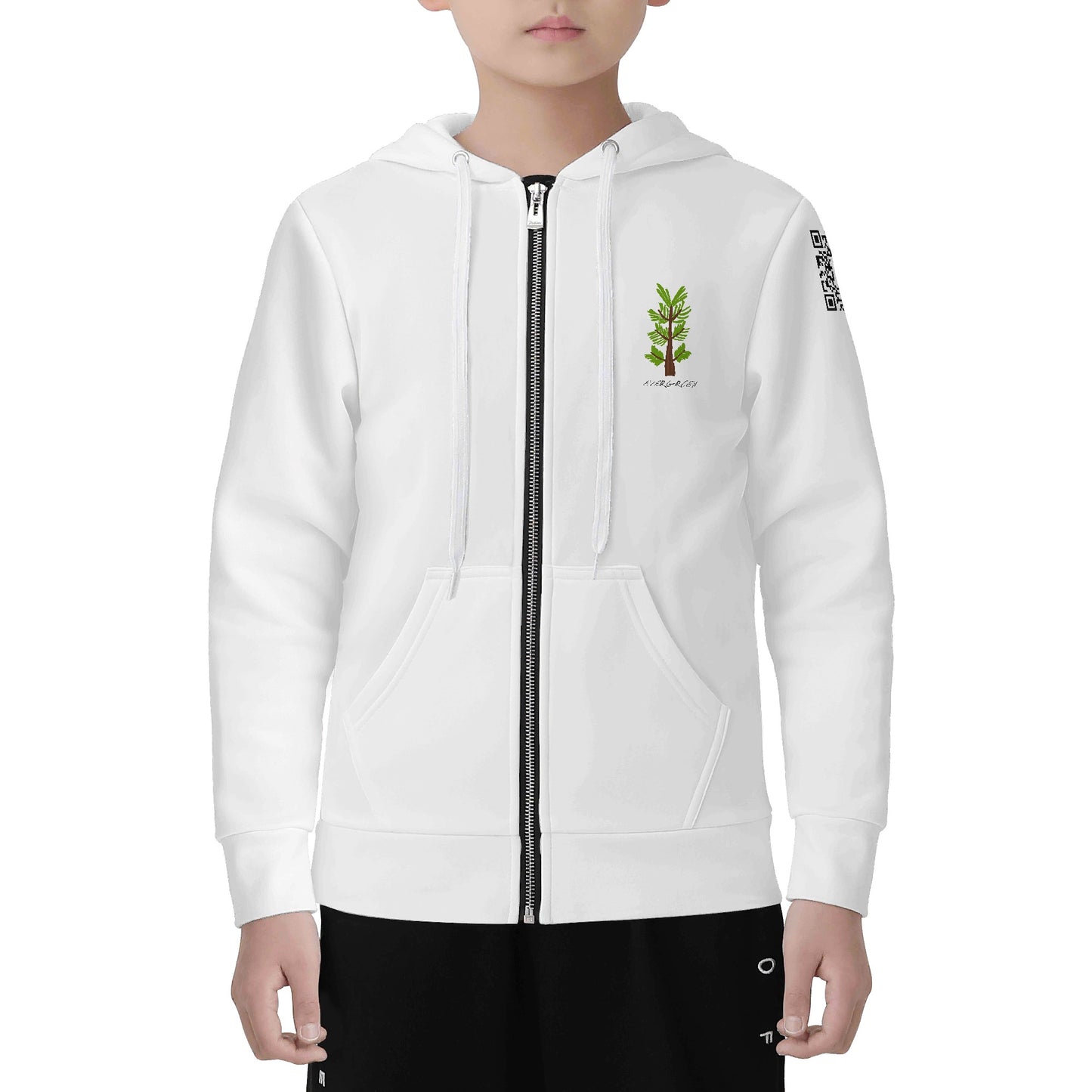 Evergreen Horse Line - Children All Over Print Classic Zip Up Hoodie Warm Jacket