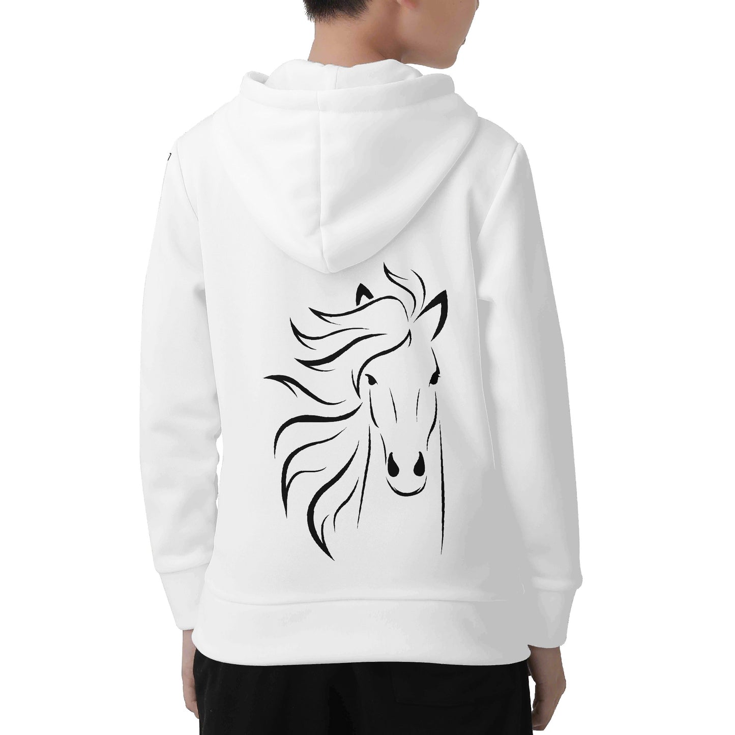 Evergreen Horse Line - Children All Over Print Classic Zip Up Hoodie Warm Jacket