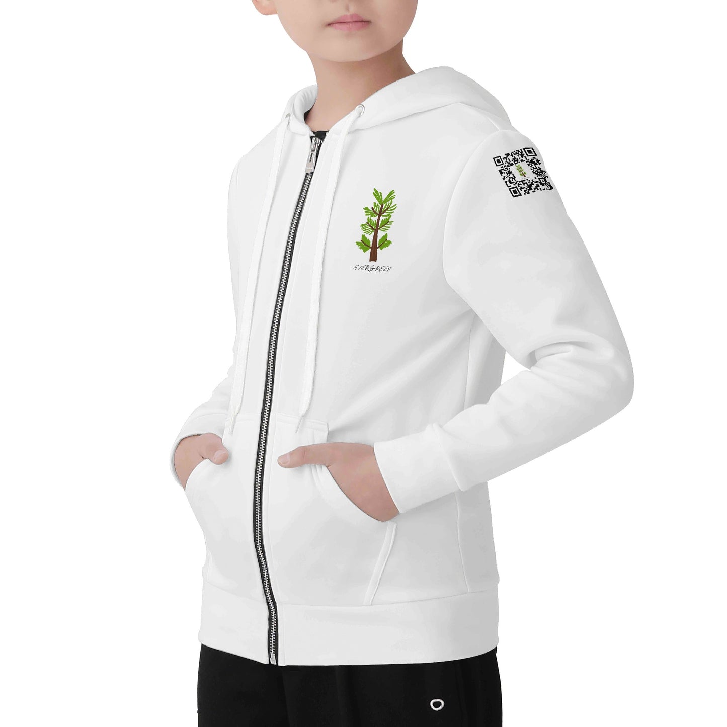 Evergreen Horse Line - Children All Over Print Classic Zip Up Hoodie Warm Jacket