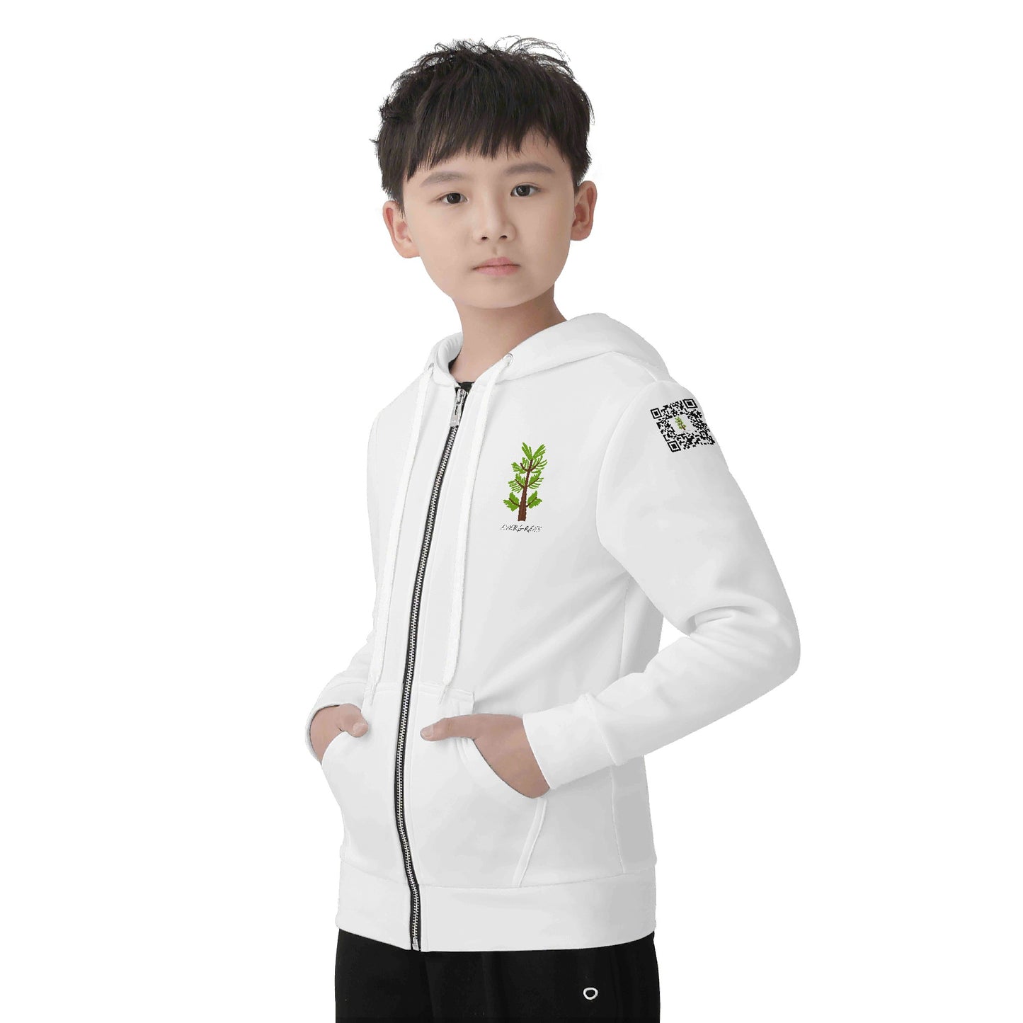 Evergreen Horse Line - Children All Over Print Classic Zip Up Hoodie Warm Jacket