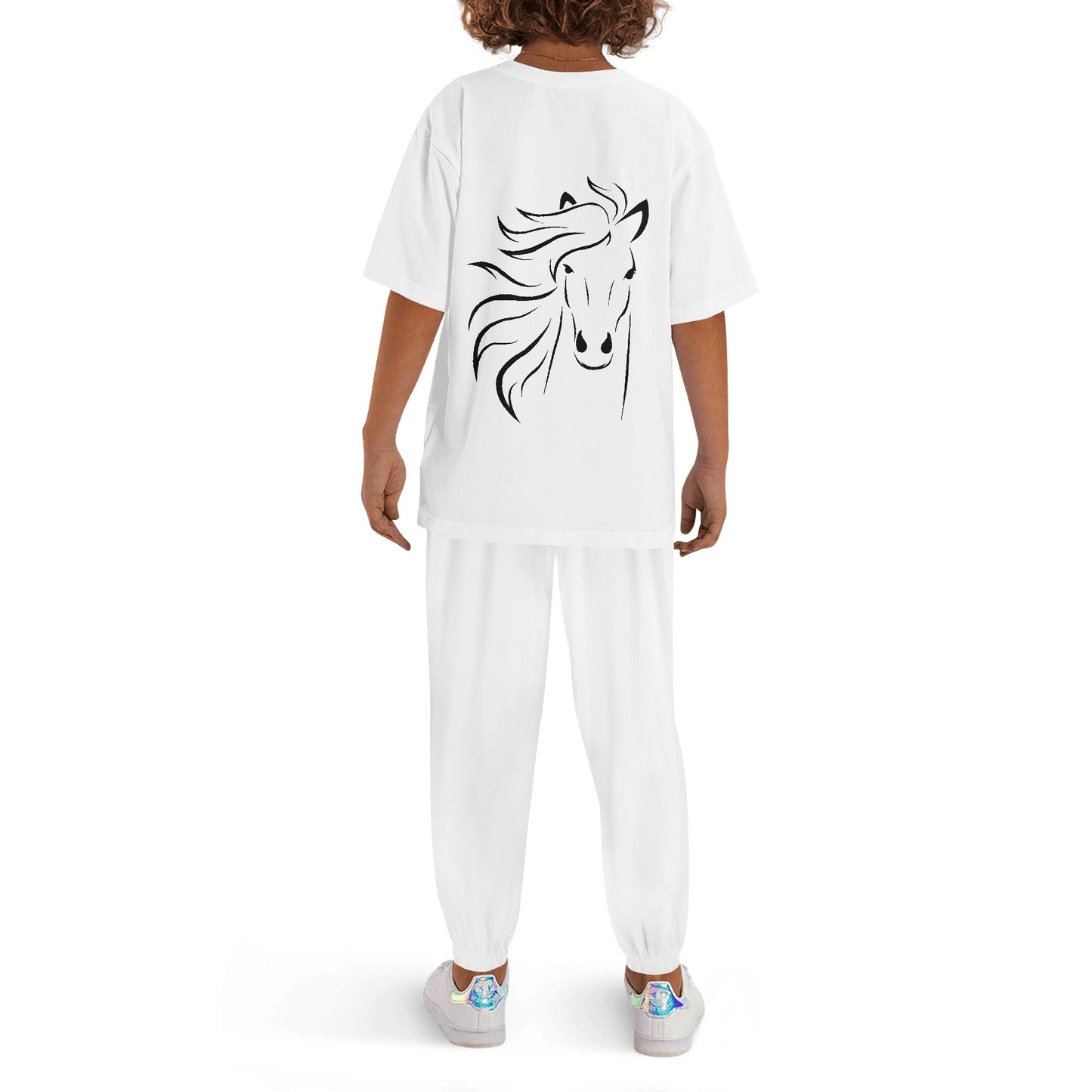 Evergreen Horse Line - Childrens Sleepwear Short Sleeve Shirt and Long Pants Set