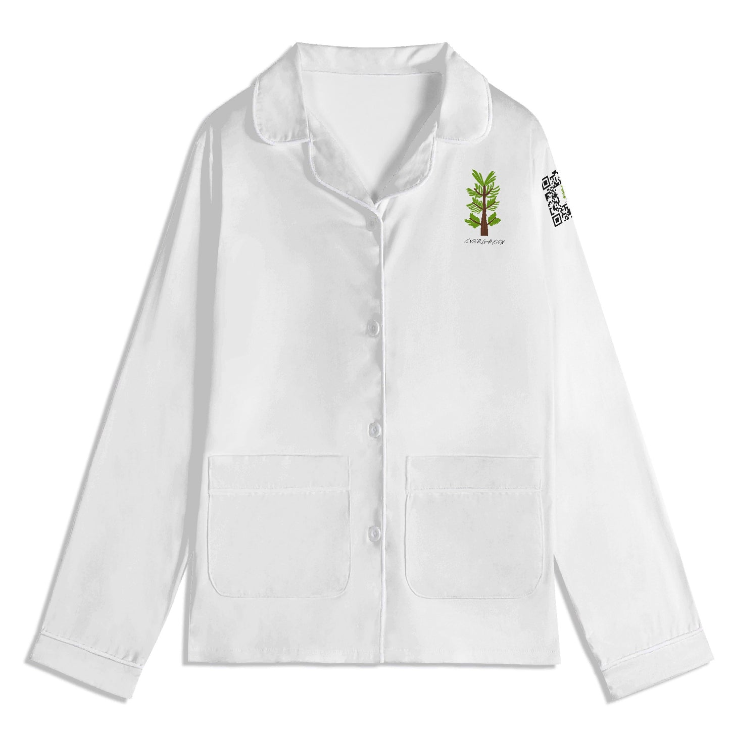 Evergreen Horse Line - Childrens Long Sleeve Nightwear Pajama Set with Pockets