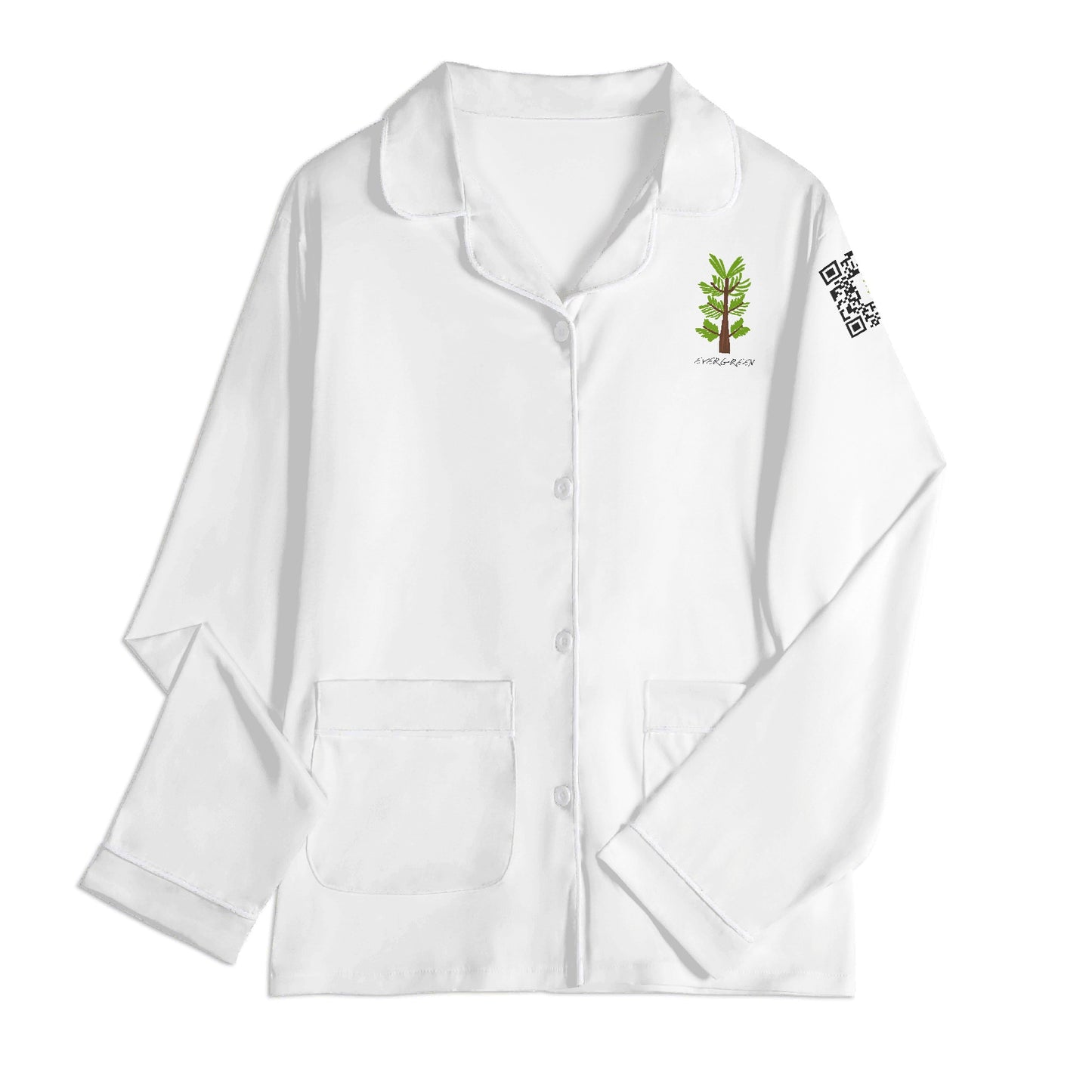 Evergreen Horse Line - Childrens Long Sleeve Nightwear Pajama Set with Pockets