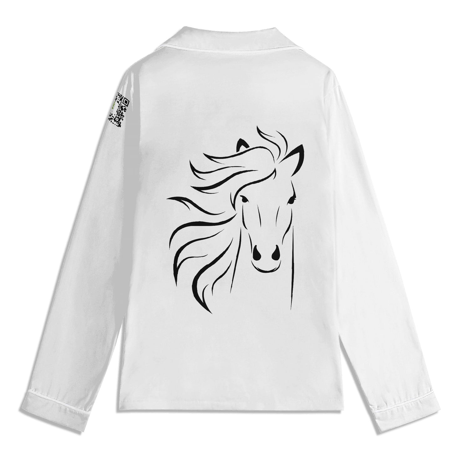 Evergreen Horse Line - Childrens Long Sleeve Nightwear Pajama Set with Pockets