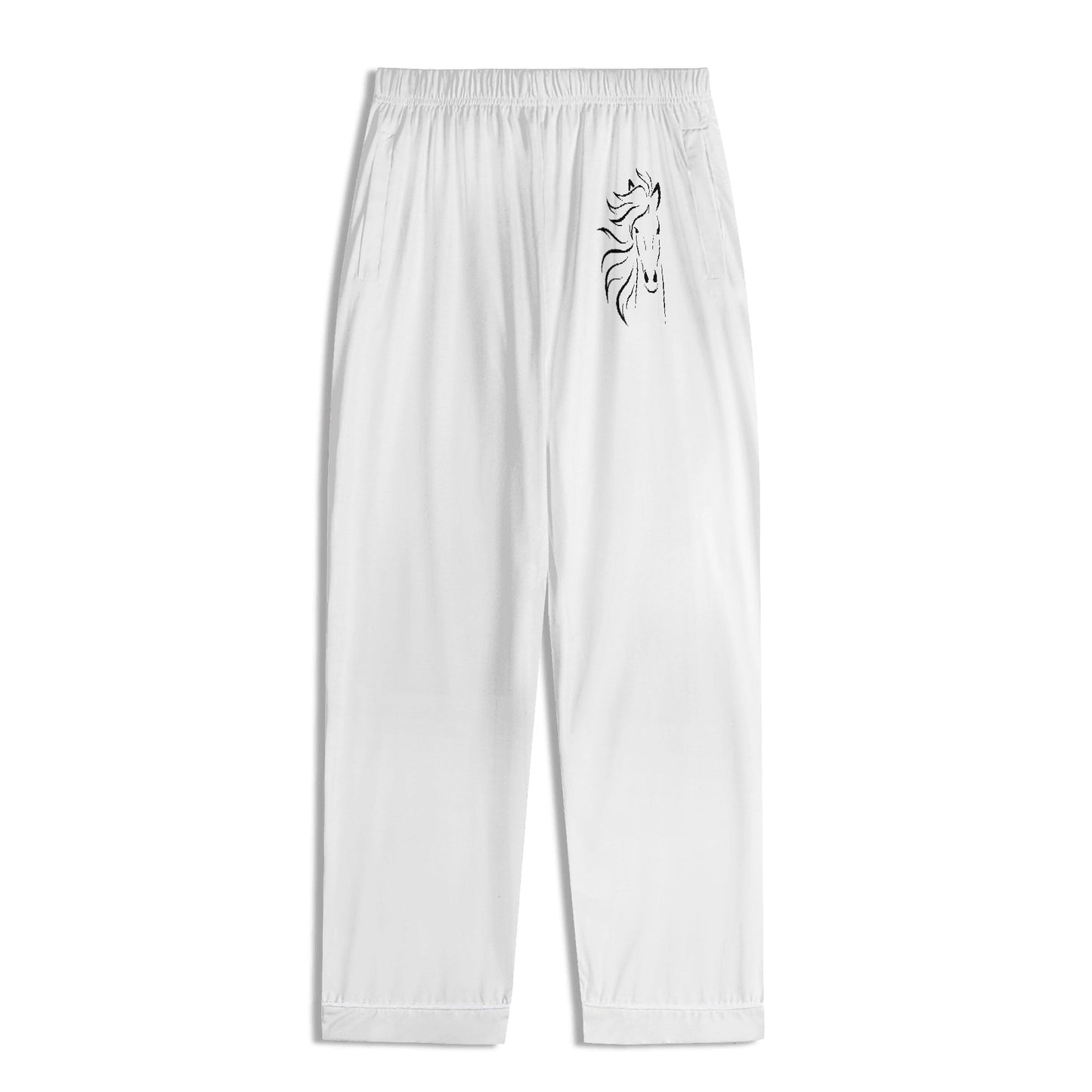 Evergreen Horse Line - Childrens Long Sleeve Nightwear Pajama Set with Pockets