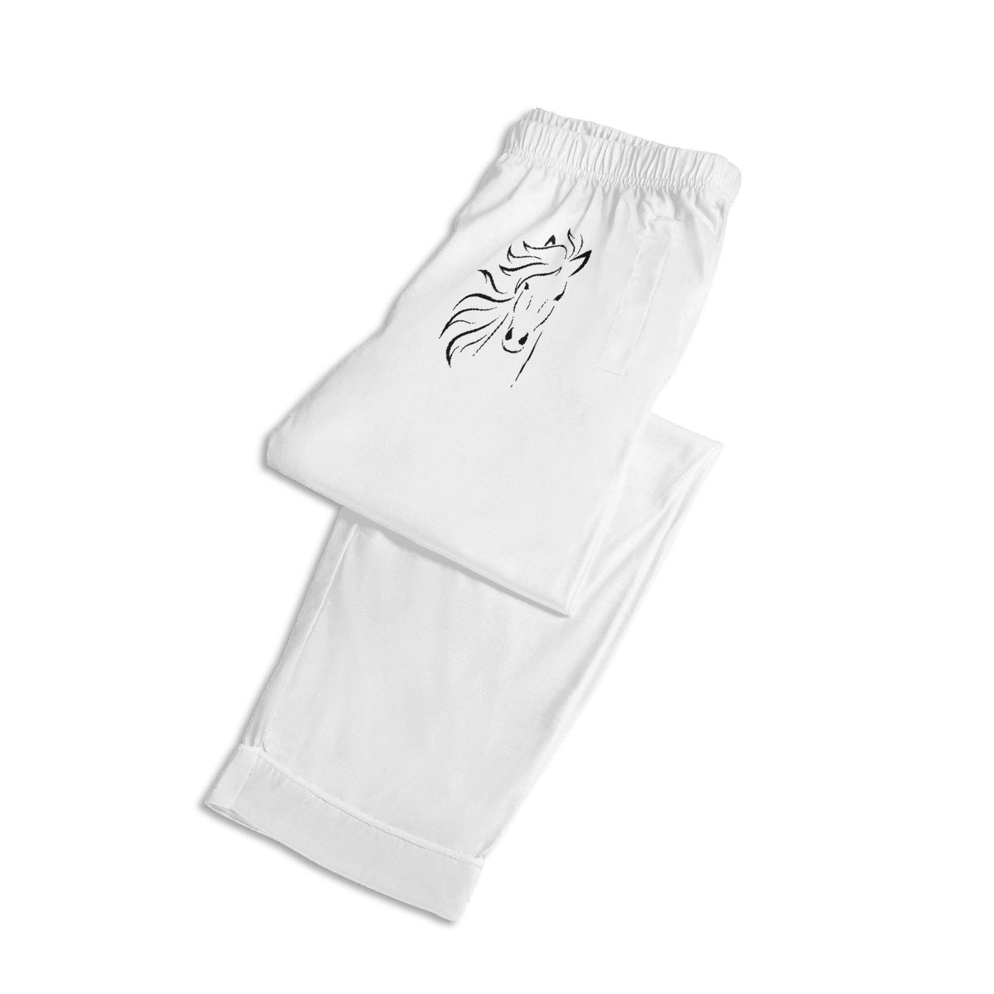 Evergreen Horse Line - Childrens Long Sleeve Nightwear Pajama Set with Pockets