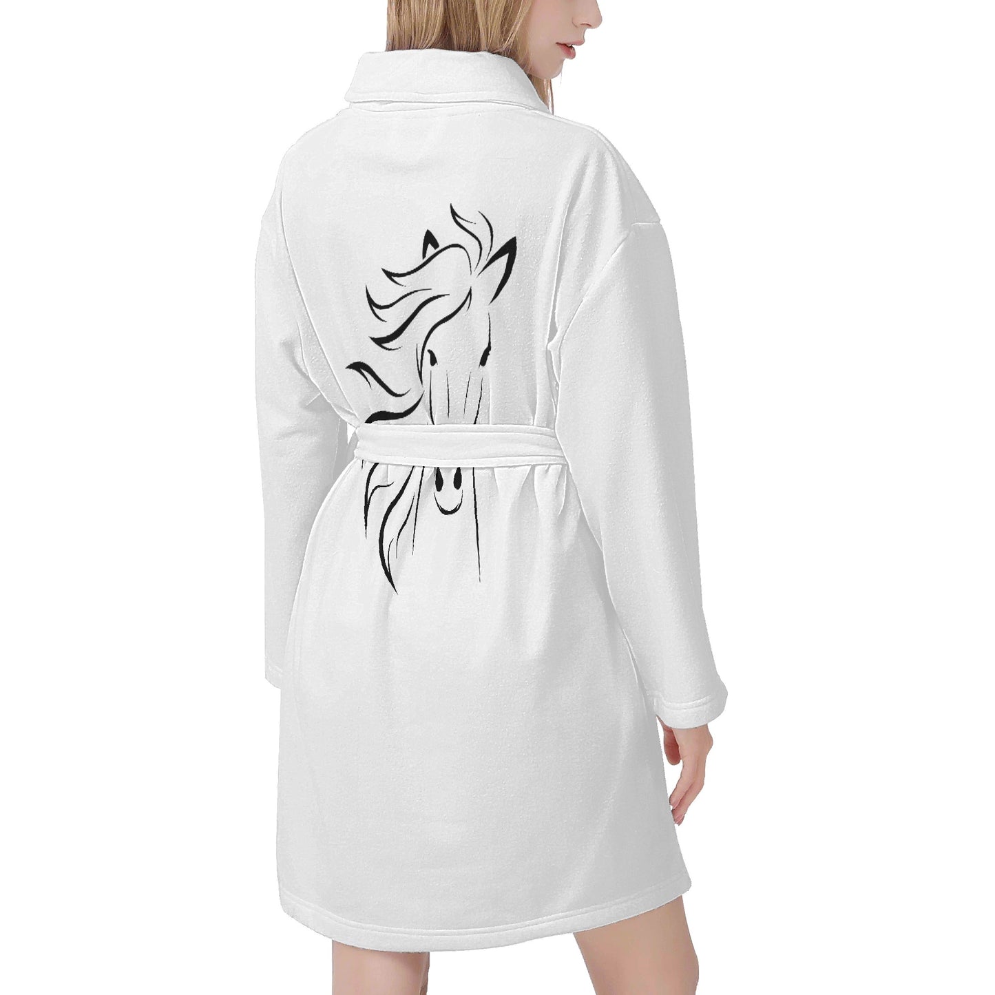 Evergreen Horse Line - Womens Short Bathrobe