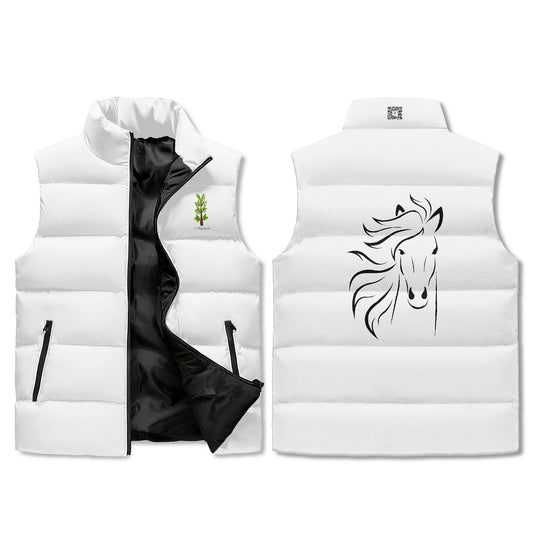 Evergreen Horse Line - Unisex Lightweight All Over Printing Stand Collar Zip Up Puffer Vest