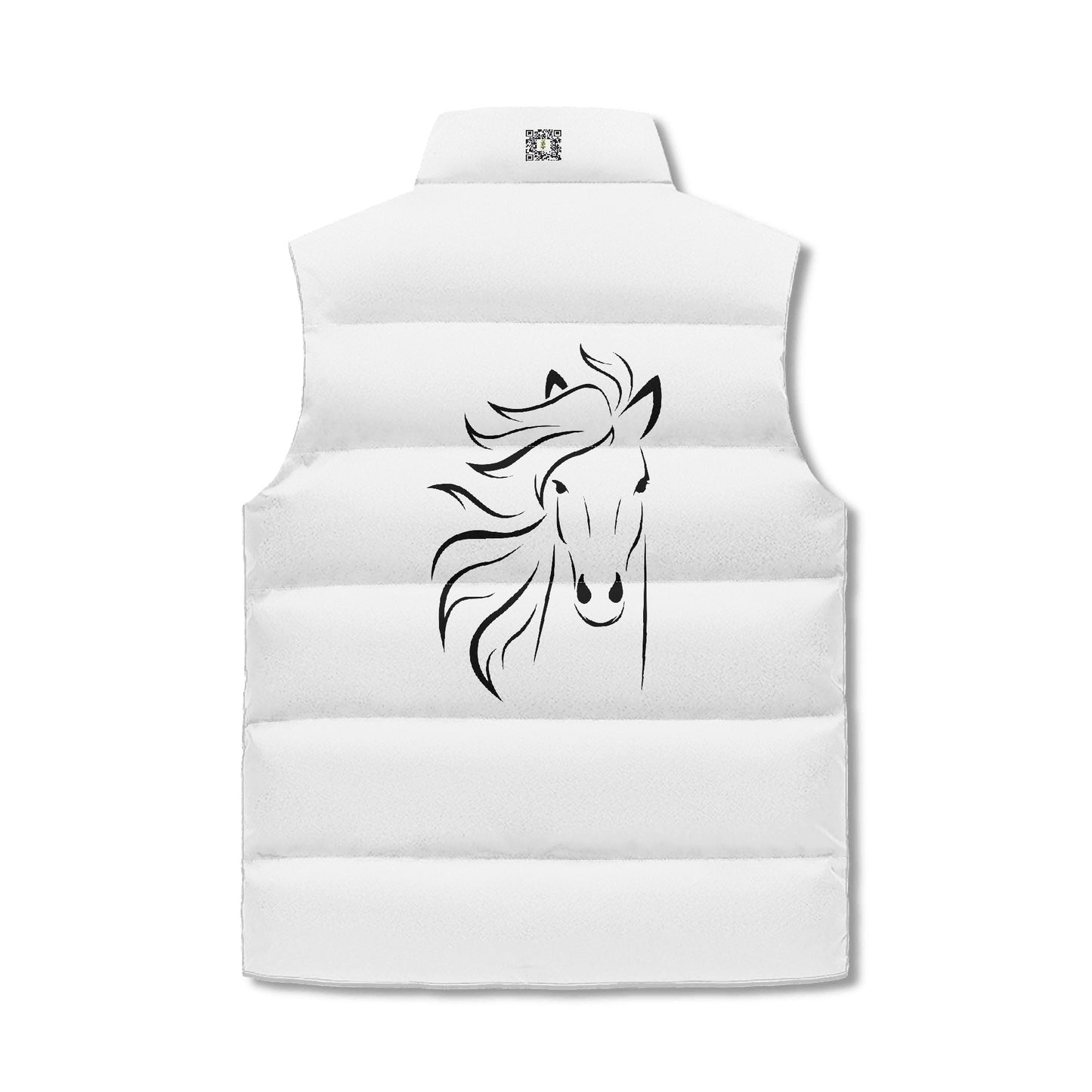 Evergreen Horse Line - Unisex Lightweight All Over Printing Stand Collar Zip Up Puffer Vest