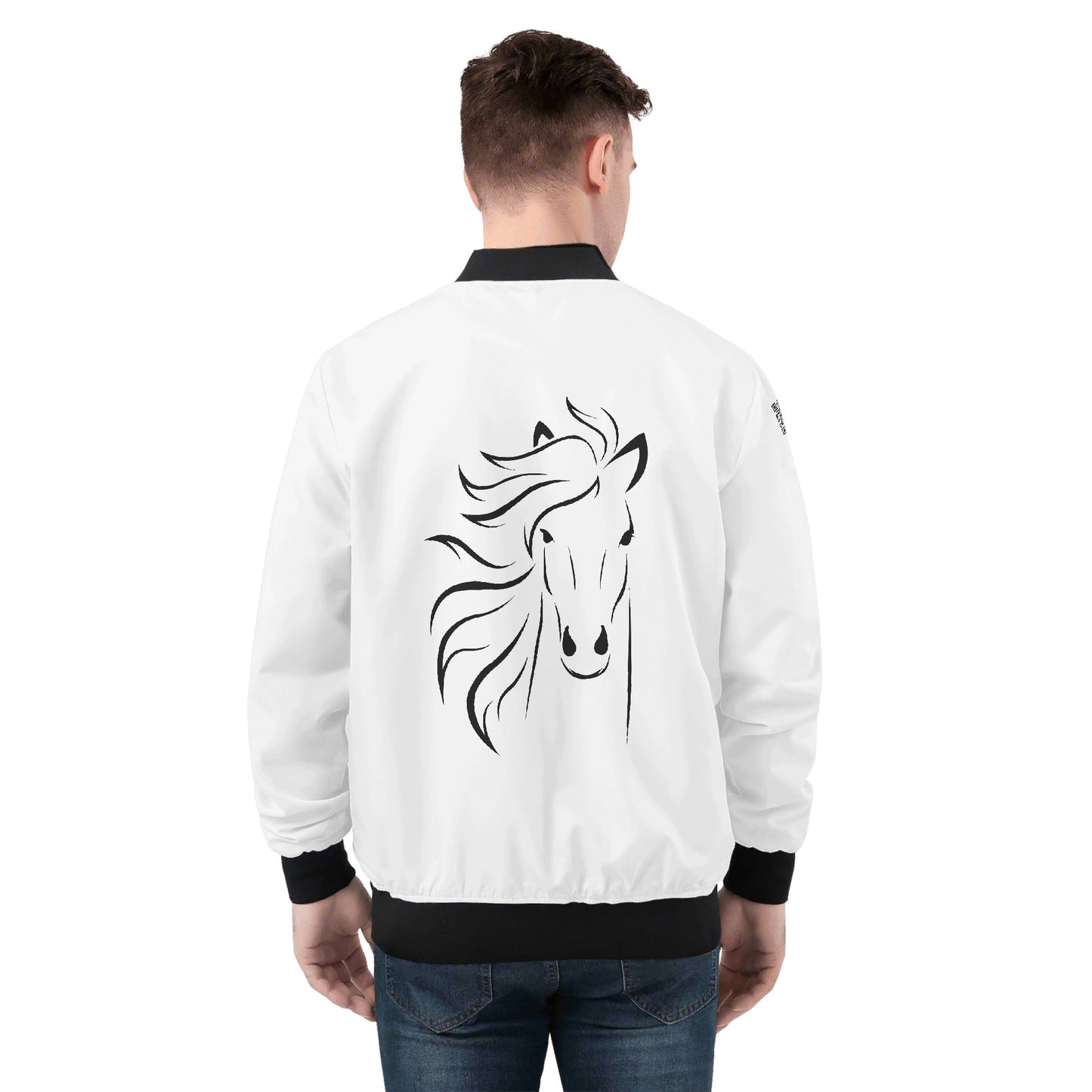 Evergreen Horse Line - Mens All Over Print Zip Up Bomber Jacket