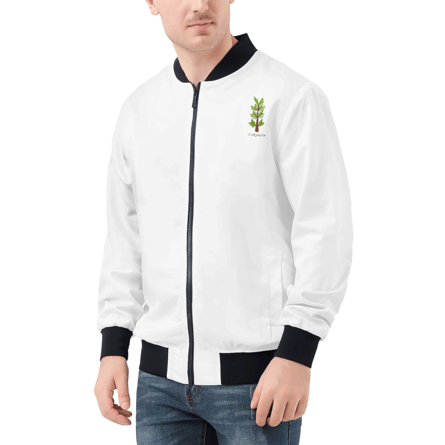 Evergreen Horse Line - Mens All Over Print Zip Up Bomber Jacket