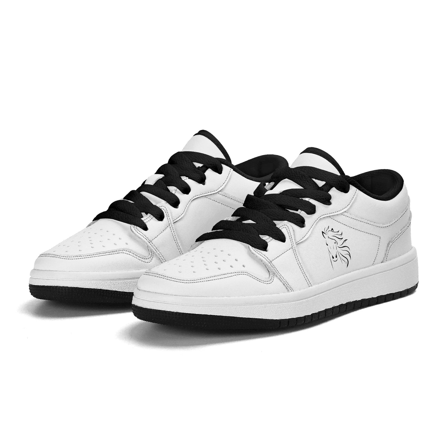 Evergreen Horse Line - Kids Premium Low Top Leather Sneakers