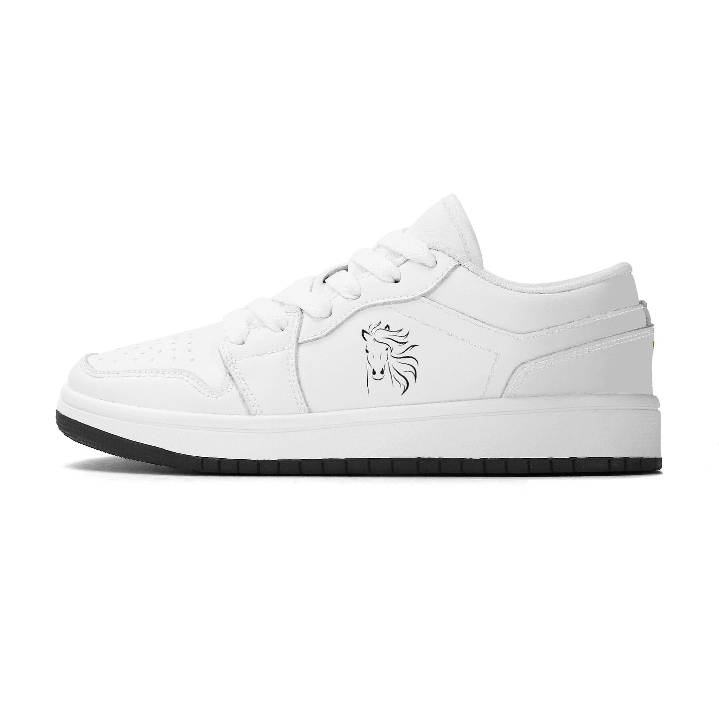 Evergreen Horse Line - Kids Premium Low Top Leather Sneakers