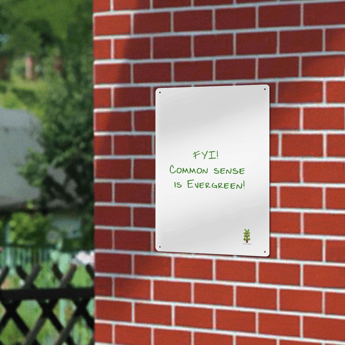 Evergreen FYI Line - Iron Sheet Wall Modern Artwork for Home Decor