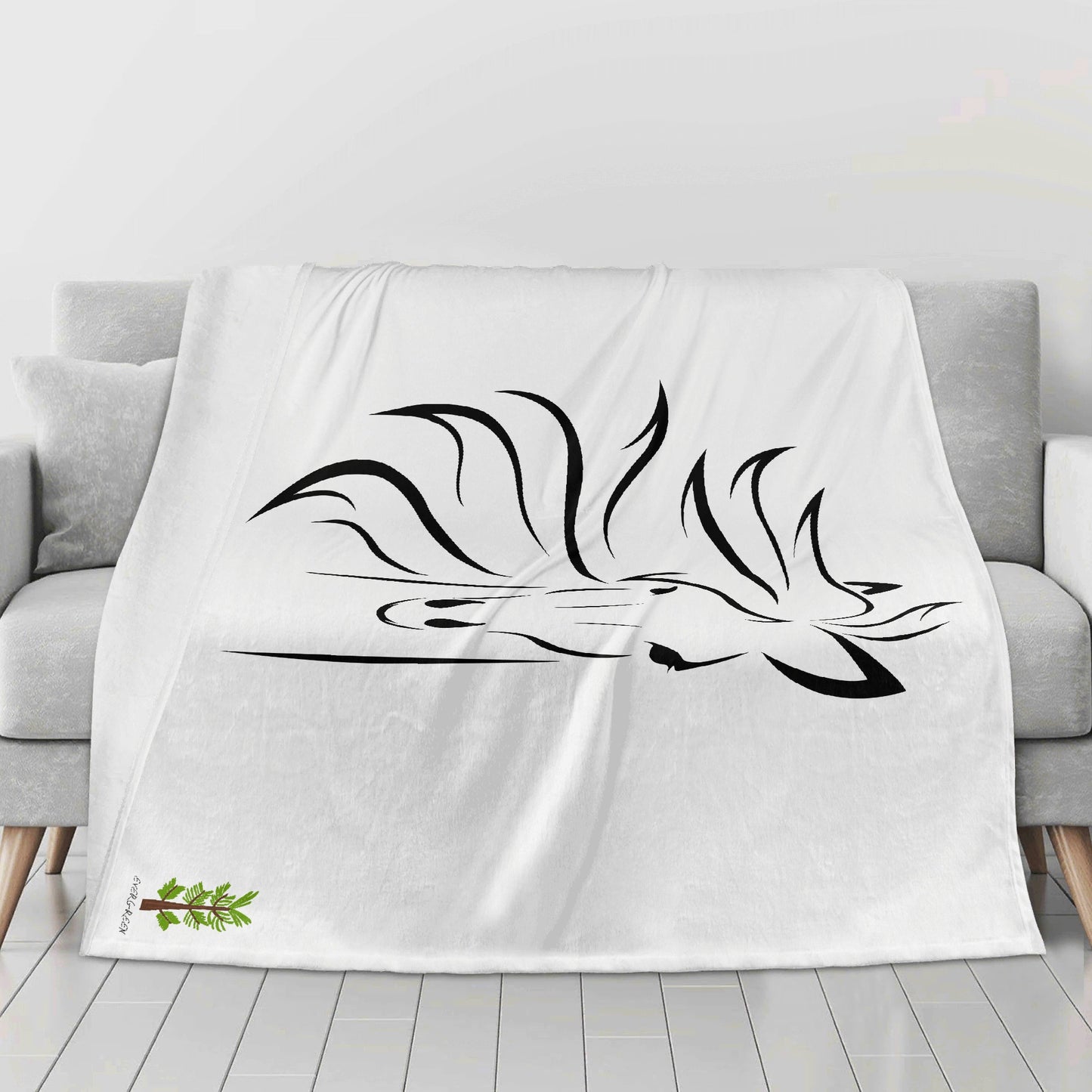 Evergreen Horse Line - Horizontal Flannel Breathable Blanket 4 Sizes