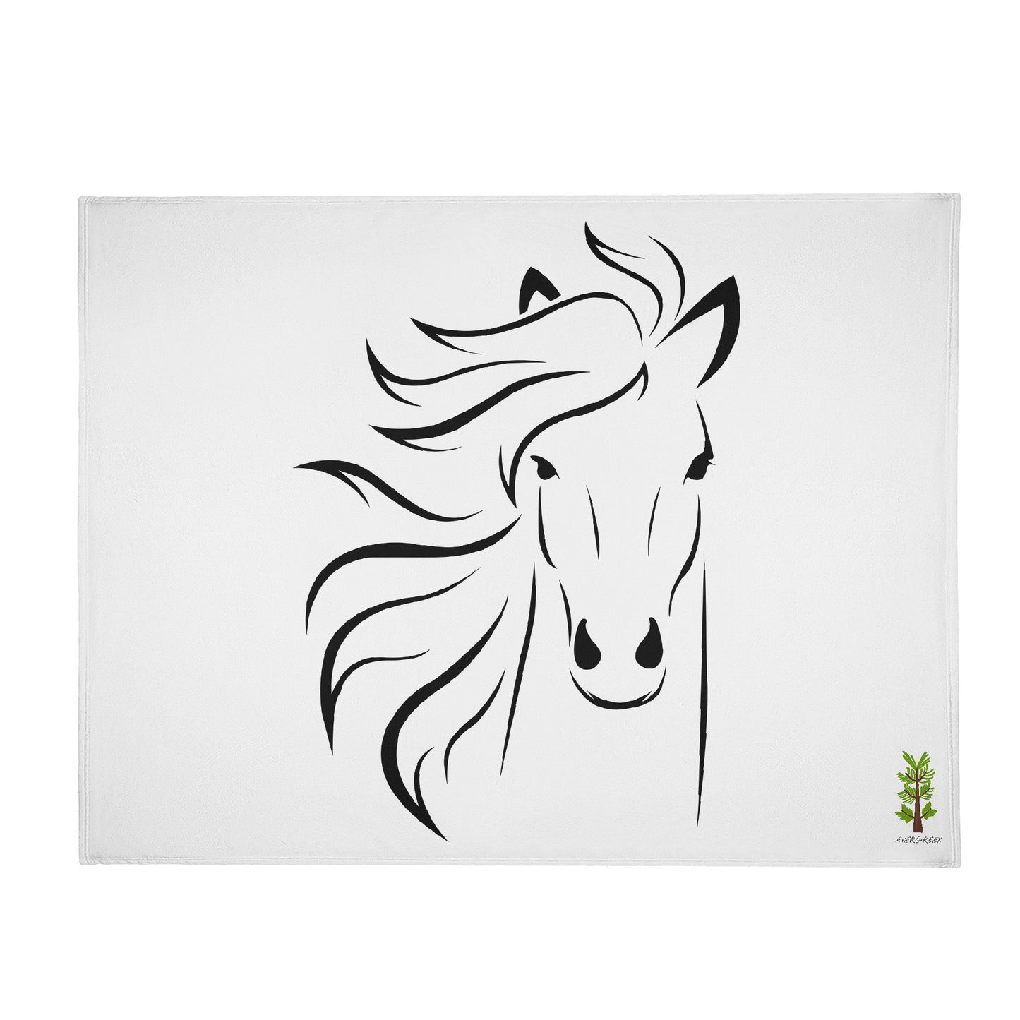 Evergreen Horse Line - Horizontal Flannel Breathable Blanket 4 Sizes