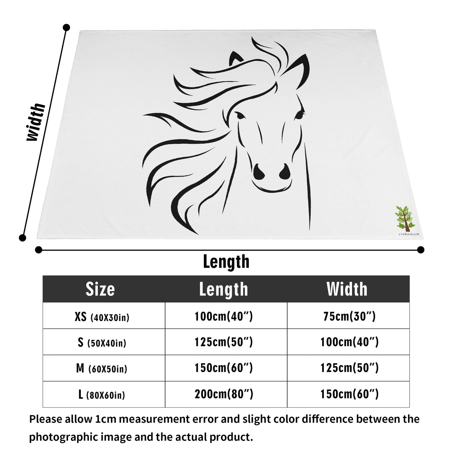 Evergreen Horse Line - Horizontal Flannel Breathable Blanket 4 Sizes