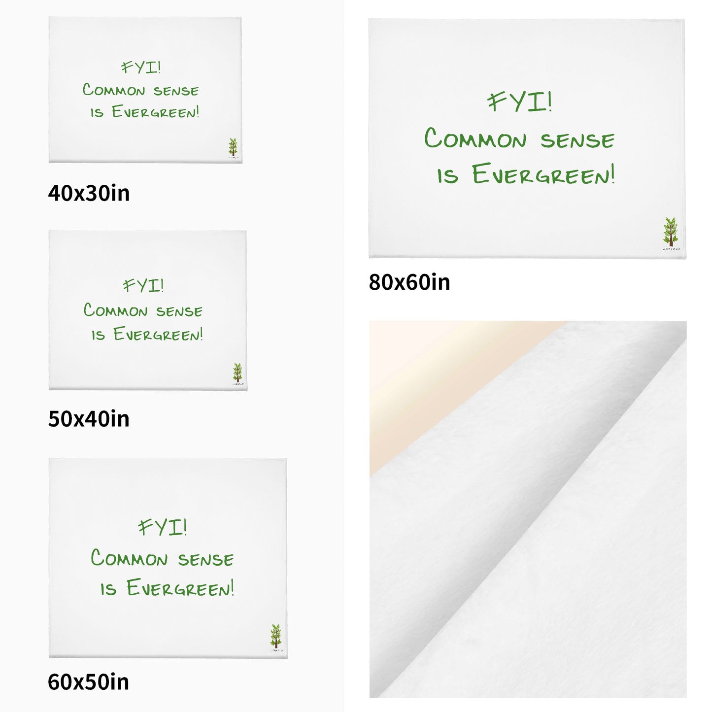 Evergreen FYI Line - Horizontal Flannel Breathable Blanket 4 Sizes