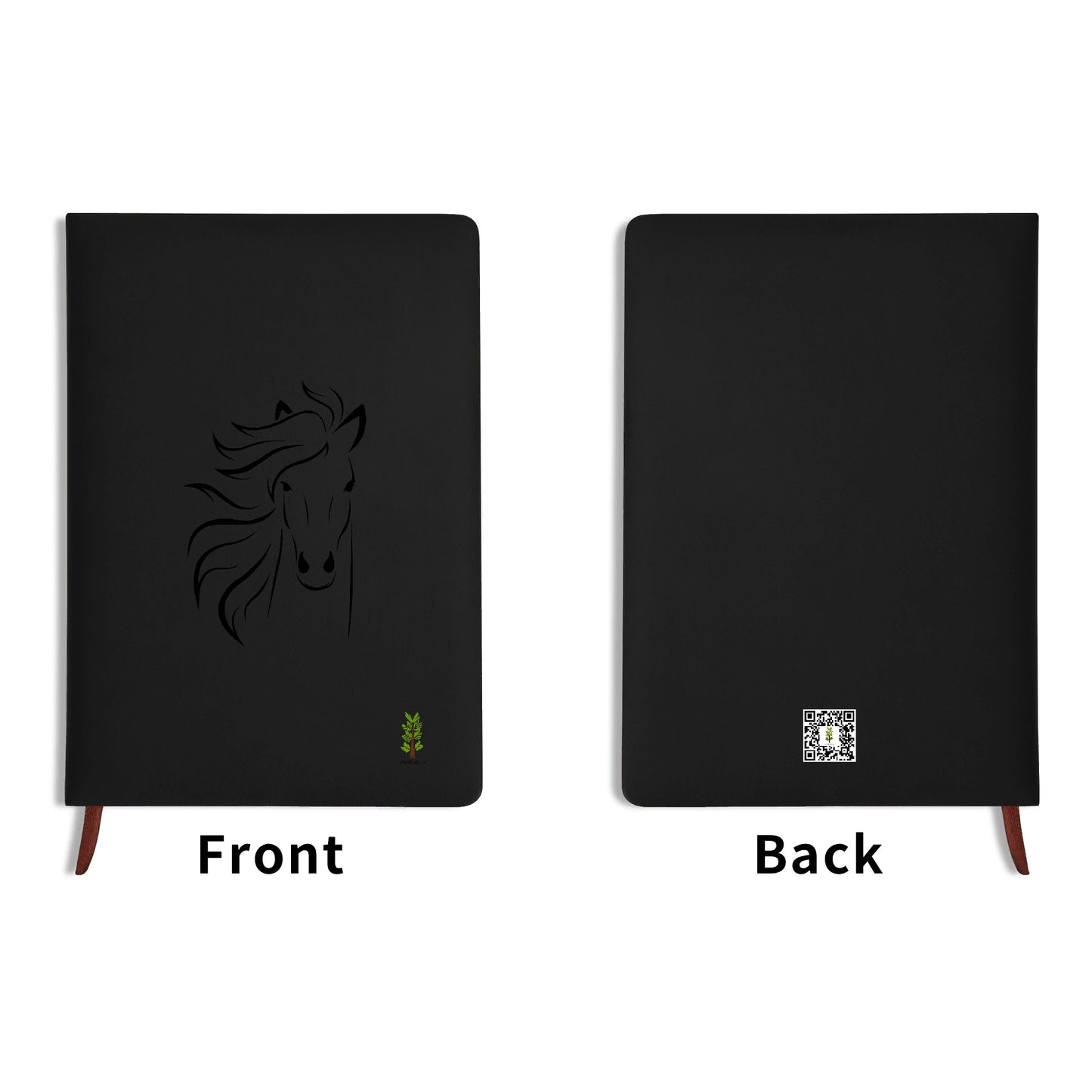 Evergreen Horse Line - Black and Brown Notebook / Journal