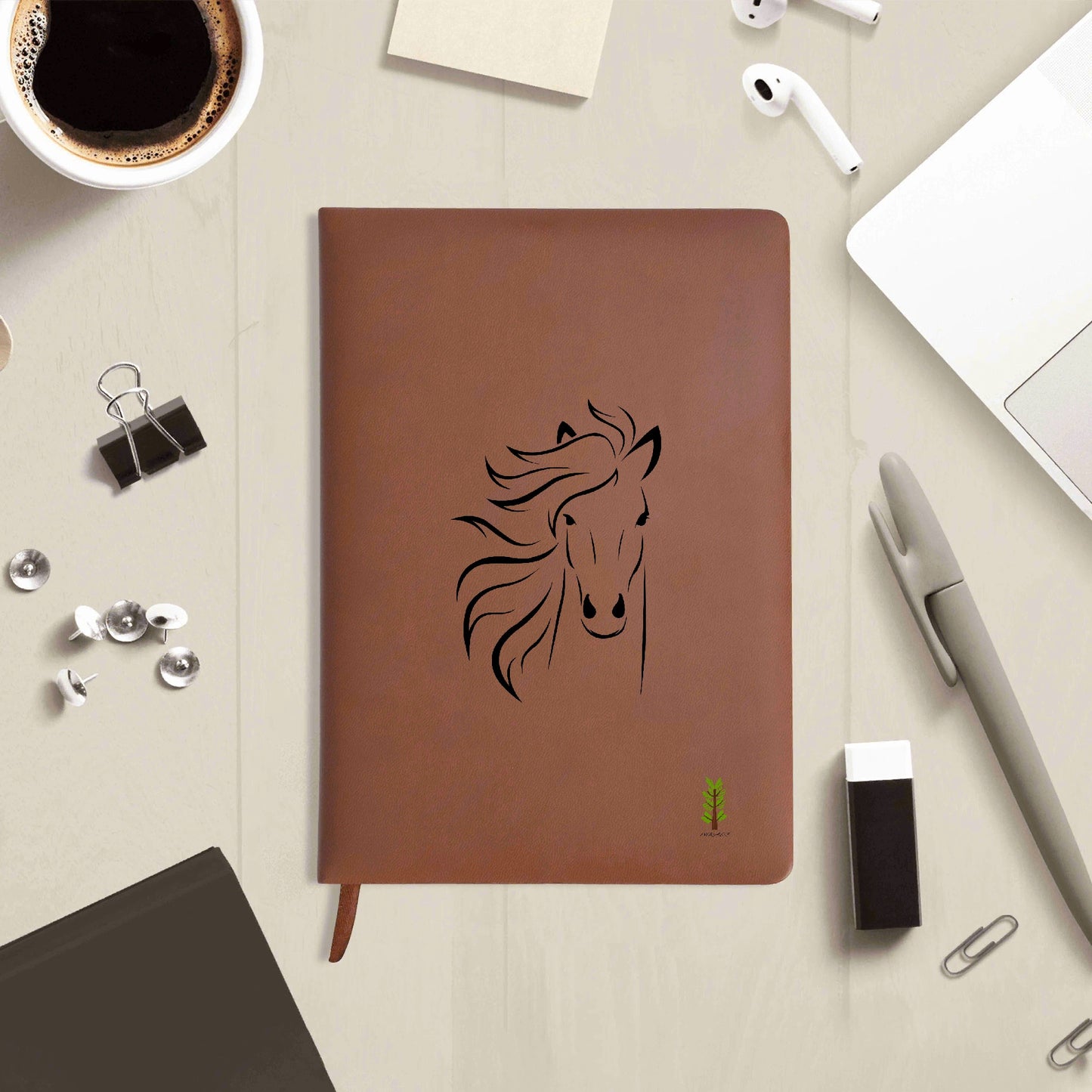 Evergreen Horse Line - Black and Brown Notebook / Journal
