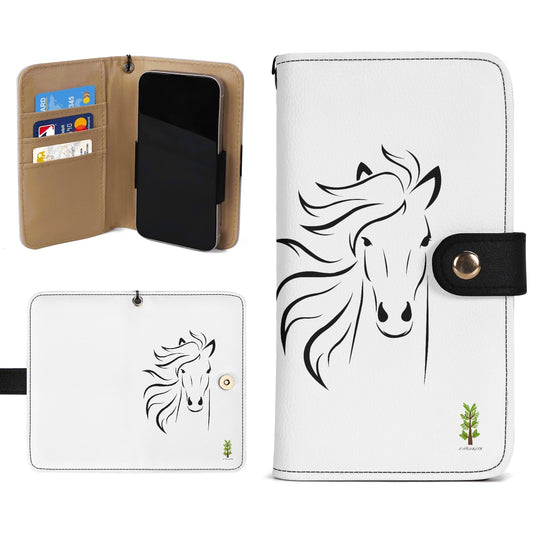 Evergreen Horse Line - Phone Flip Case PU Leather Cover for Most Mobile Phone Models