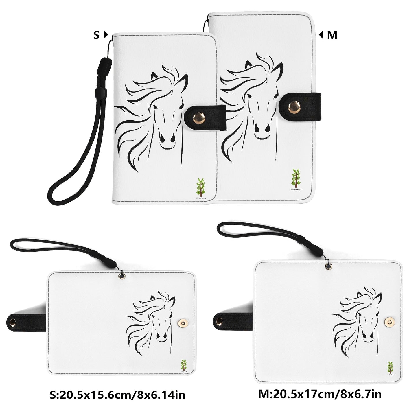 Evergreen Horse Line - Phone Flip Case PU Leather Cover for Most Mobile Phone Models