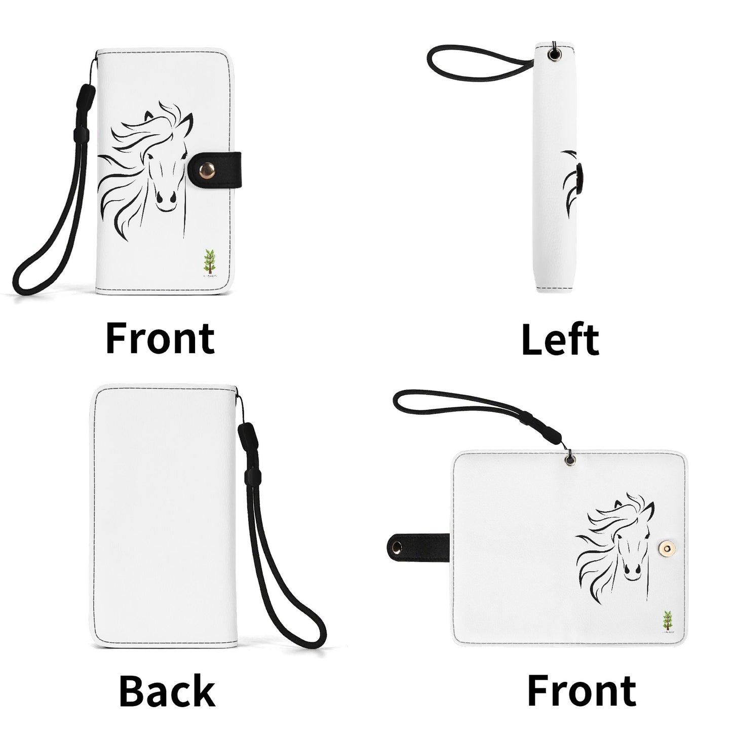 Evergreen Horse Line - Phone Flip Case PU Leather Cover for Most Mobile Phone Models