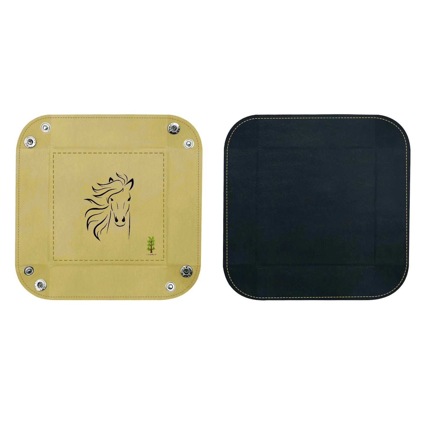 Evergreen Horse Line - Custom Designs for PU Leather Valet Tray with Jewelry Key Coin Glasses Tray