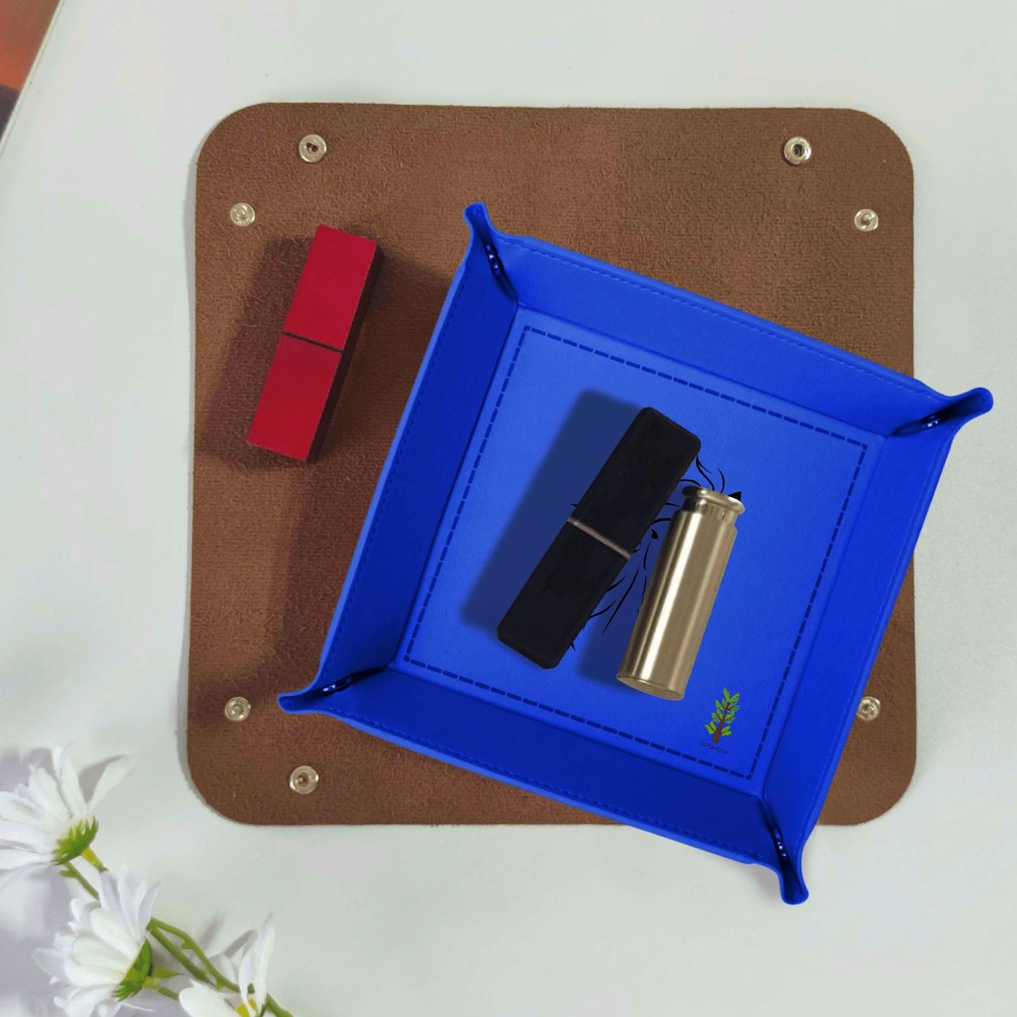 Evergreen Horse Line - Custom Designs for PU Leather Valet Tray with Jewelry Key Coin Glasses Tray