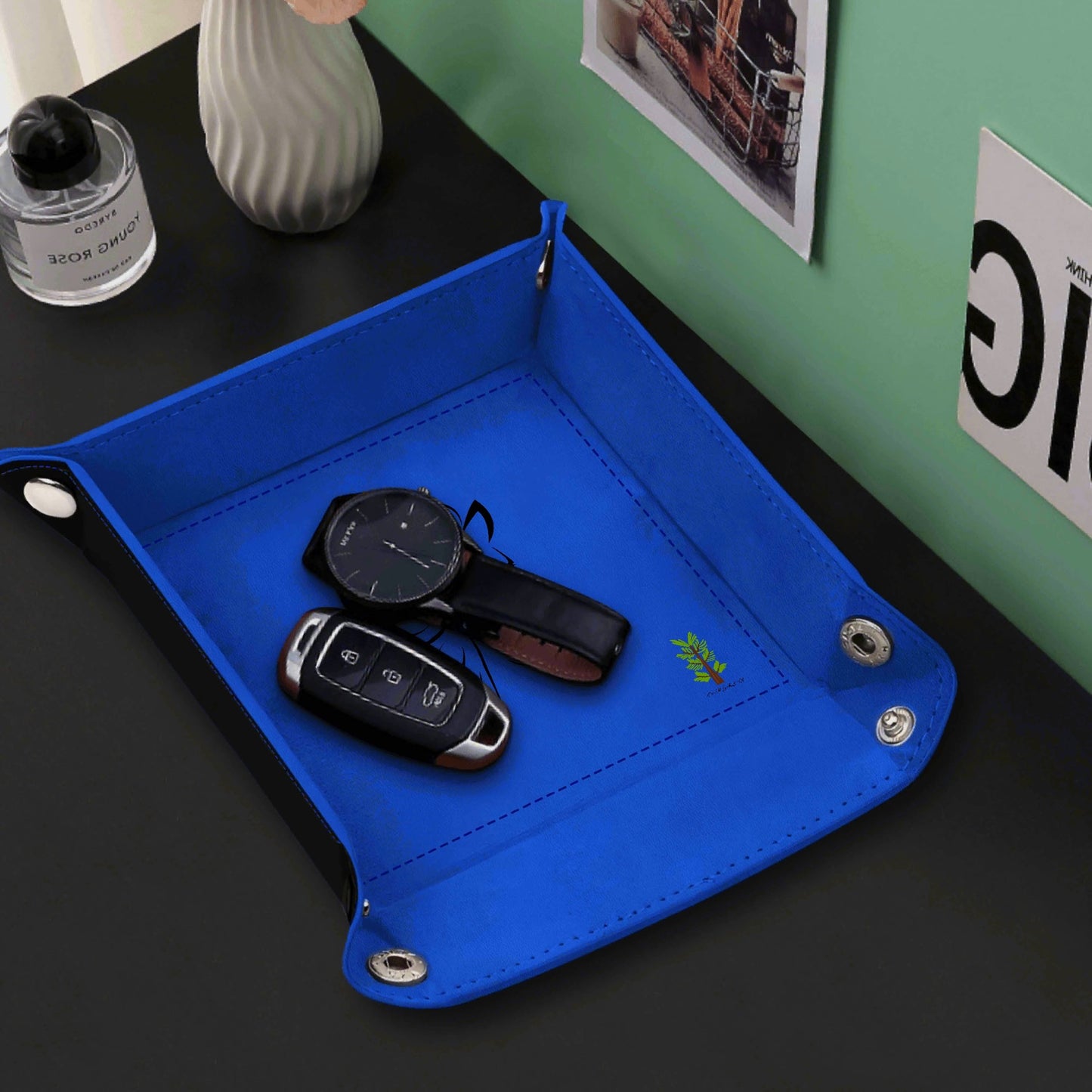 Evergreen Horse Line - Custom Designs for PU Leather Valet Tray with Jewelry Key Coin Glasses Tray