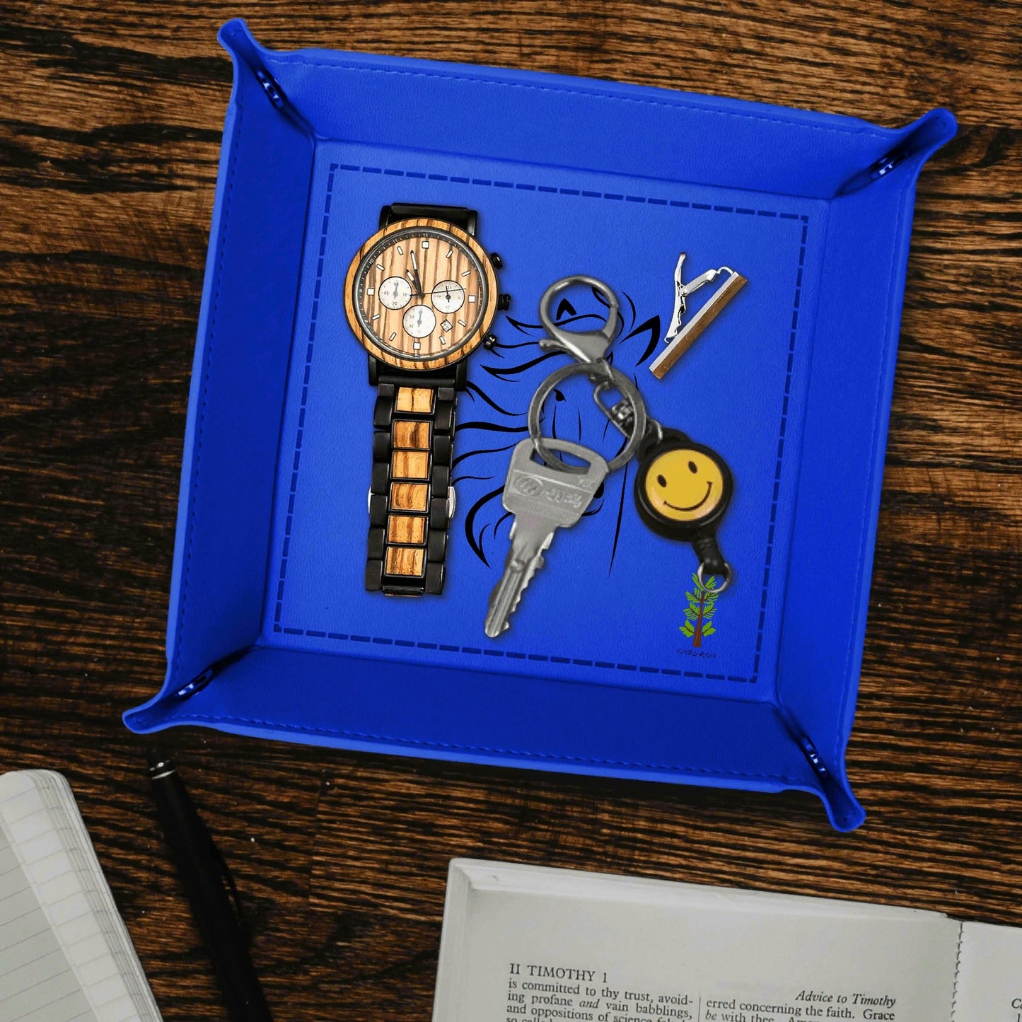 Evergreen Horse Line - Custom Designs for PU Leather Valet Tray with Jewelry Key Coin Glasses Tray