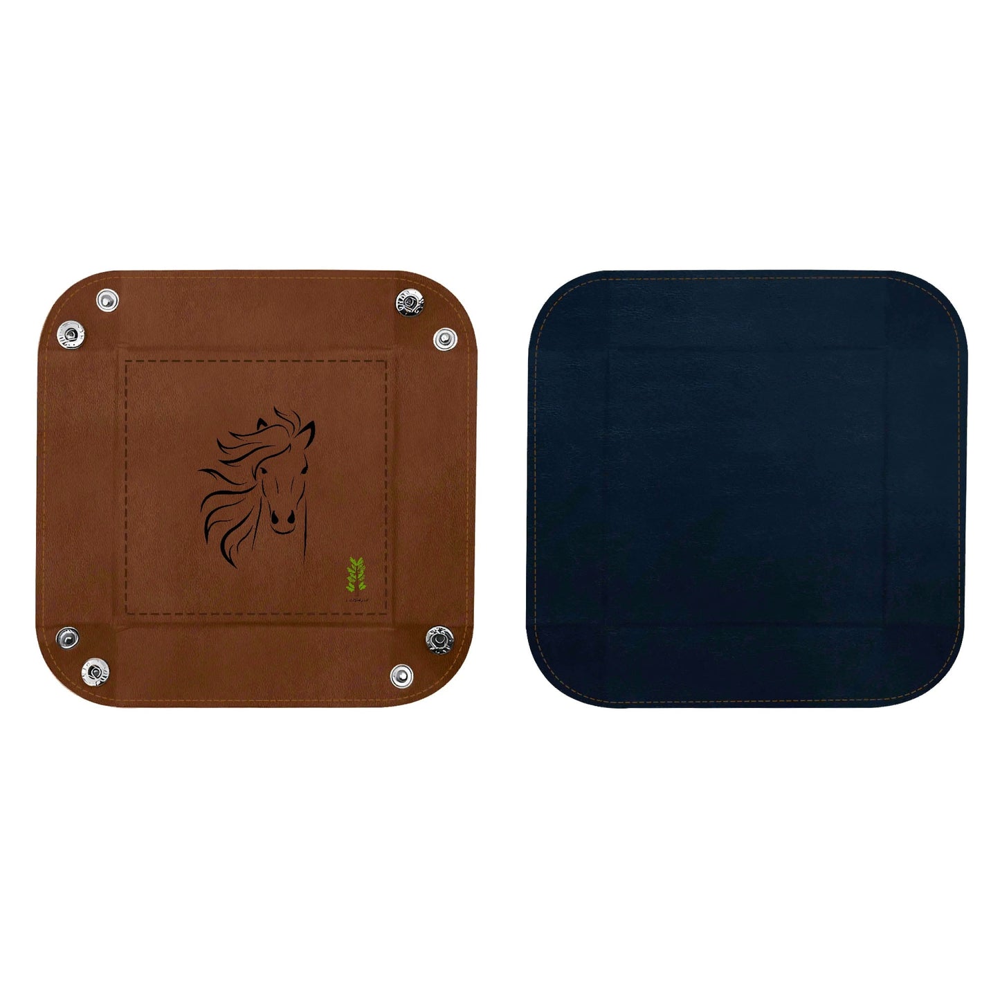 Evergreen Horse Line - Custom Designs for PU Leather Valet Tray with Jewelry Key Coin Glasses Tray