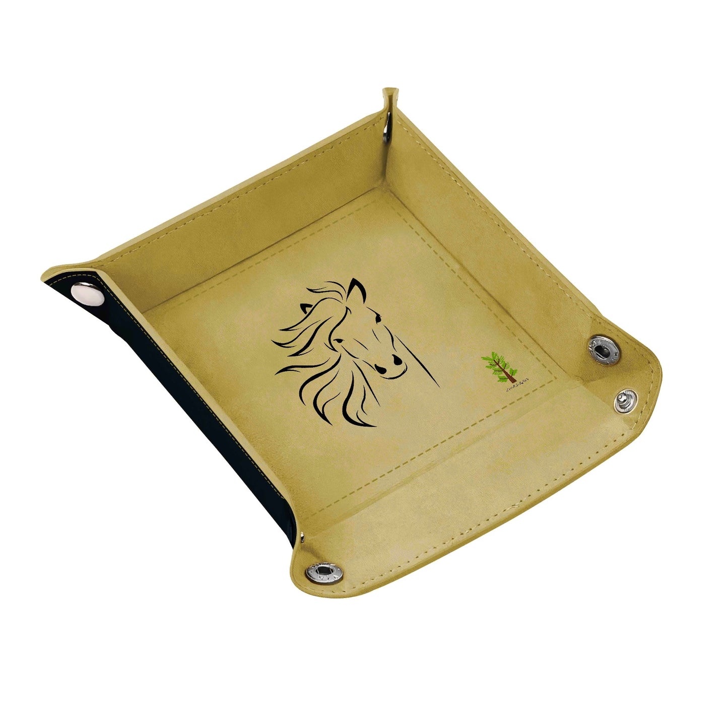 Evergreen Horse Line - Custom Designs for PU Leather Valet Tray with Jewelry Key Coin Glasses Tray