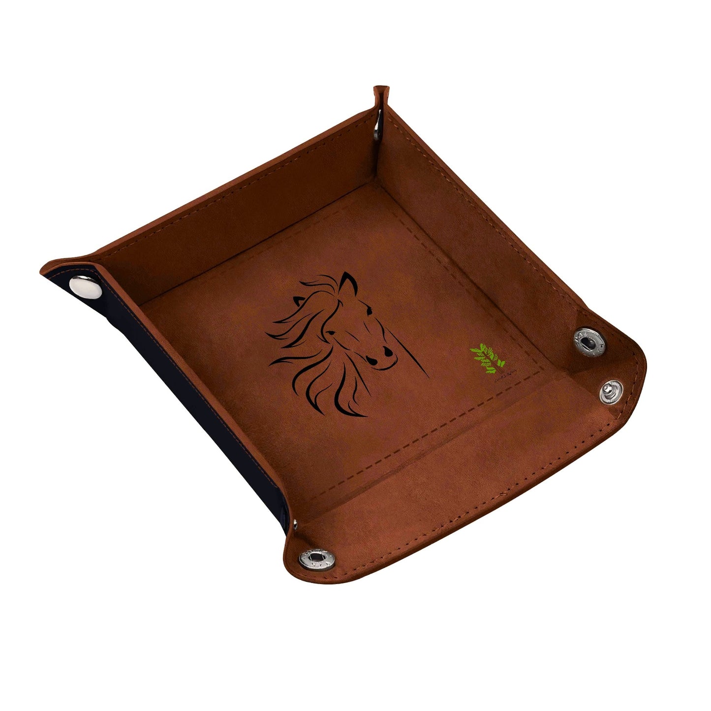 Evergreen Horse Line - Custom Designs for PU Leather Valet Tray with Jewelry Key Coin Glasses Tray