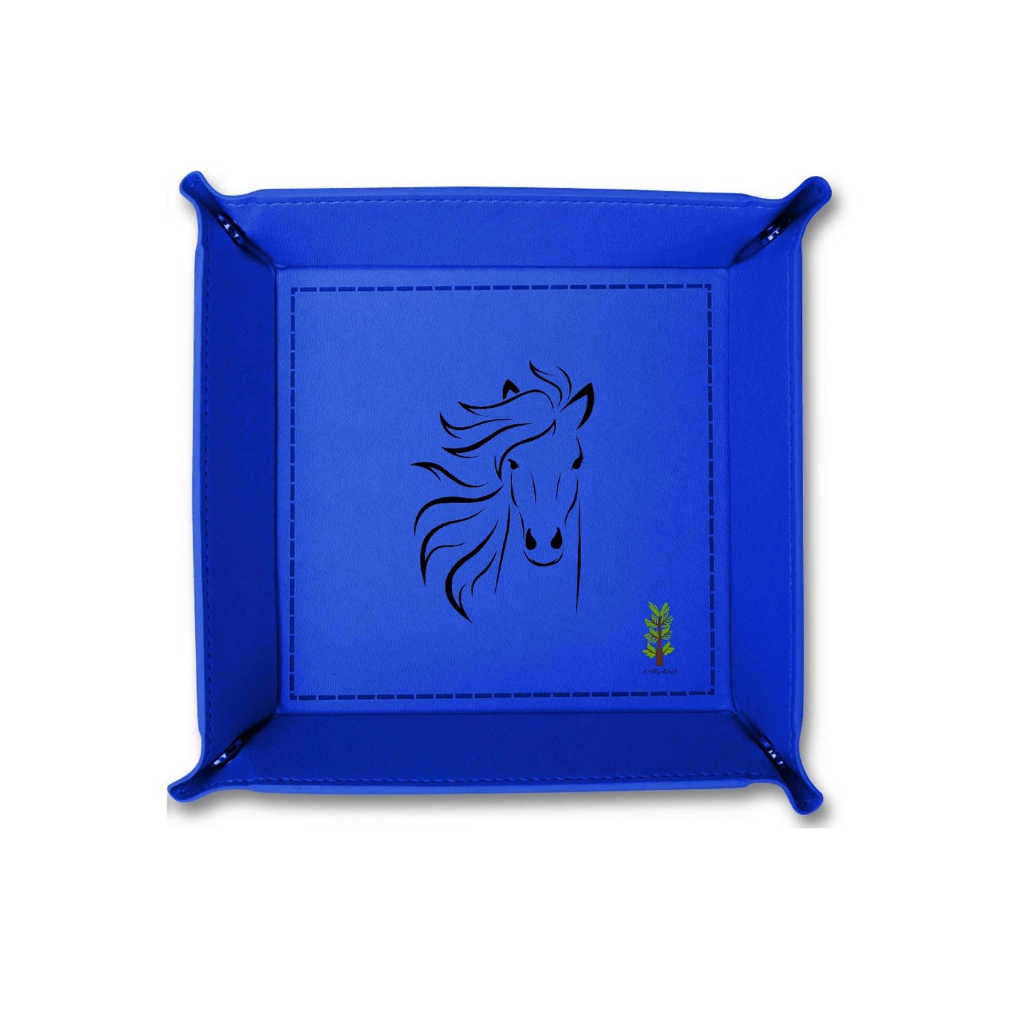 Evergreen Horse Line - Custom Designs for PU Leather Valet Tray with Jewelry Key Coin Glasses Tray