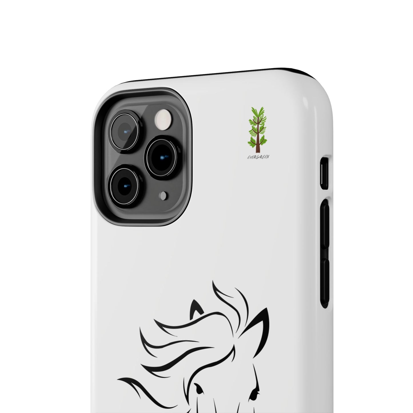 Evergreen Horse Line - Elegant Horse Design Tough Phone Case - Durable Protection for Equestrian Lovers