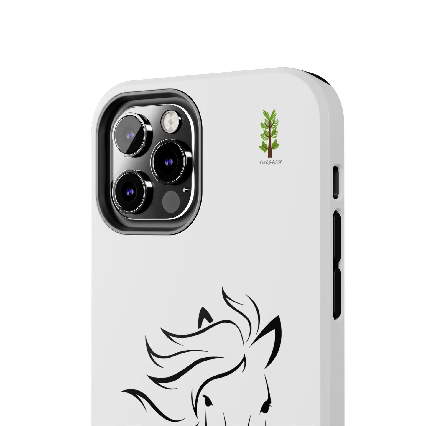 Evergreen Horse Line - Elegant Horse Design Tough Phone Case - Durable Protection for Equestrian Lovers