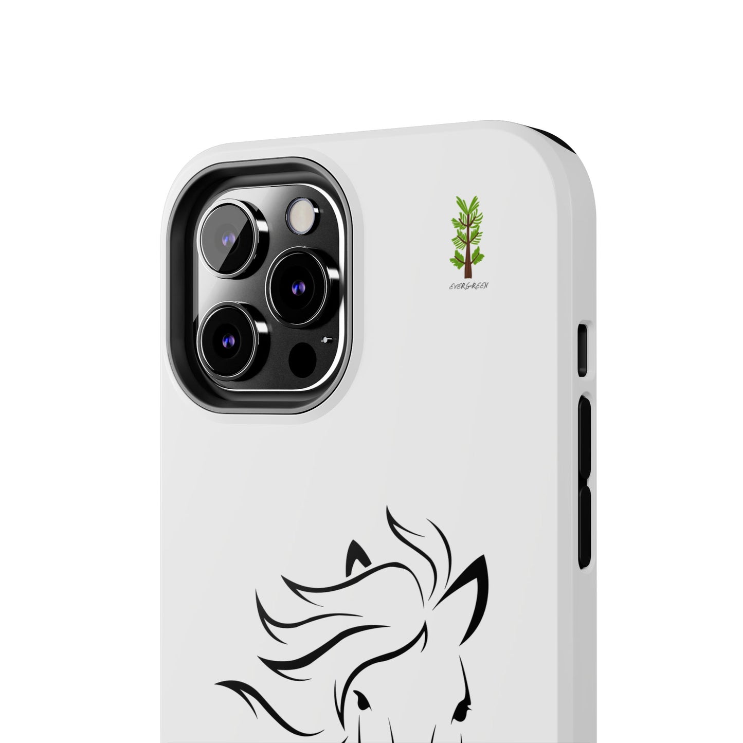 Evergreen Horse Line - Elegant Horse Design Tough Phone Case - Durable Protection for Equestrian Lovers