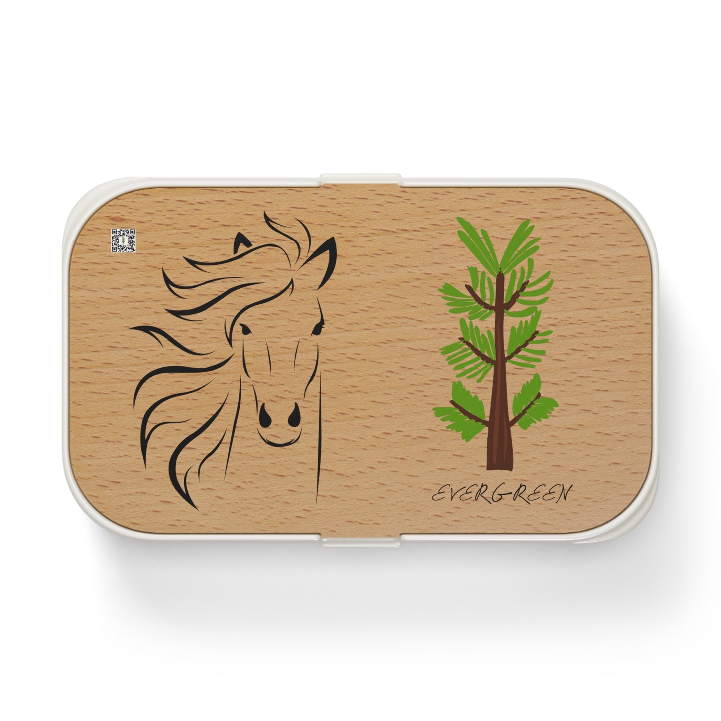 Evergreen Horse Line Eco-Friendly Bento Lunch Box - Horse & Evergreen Design