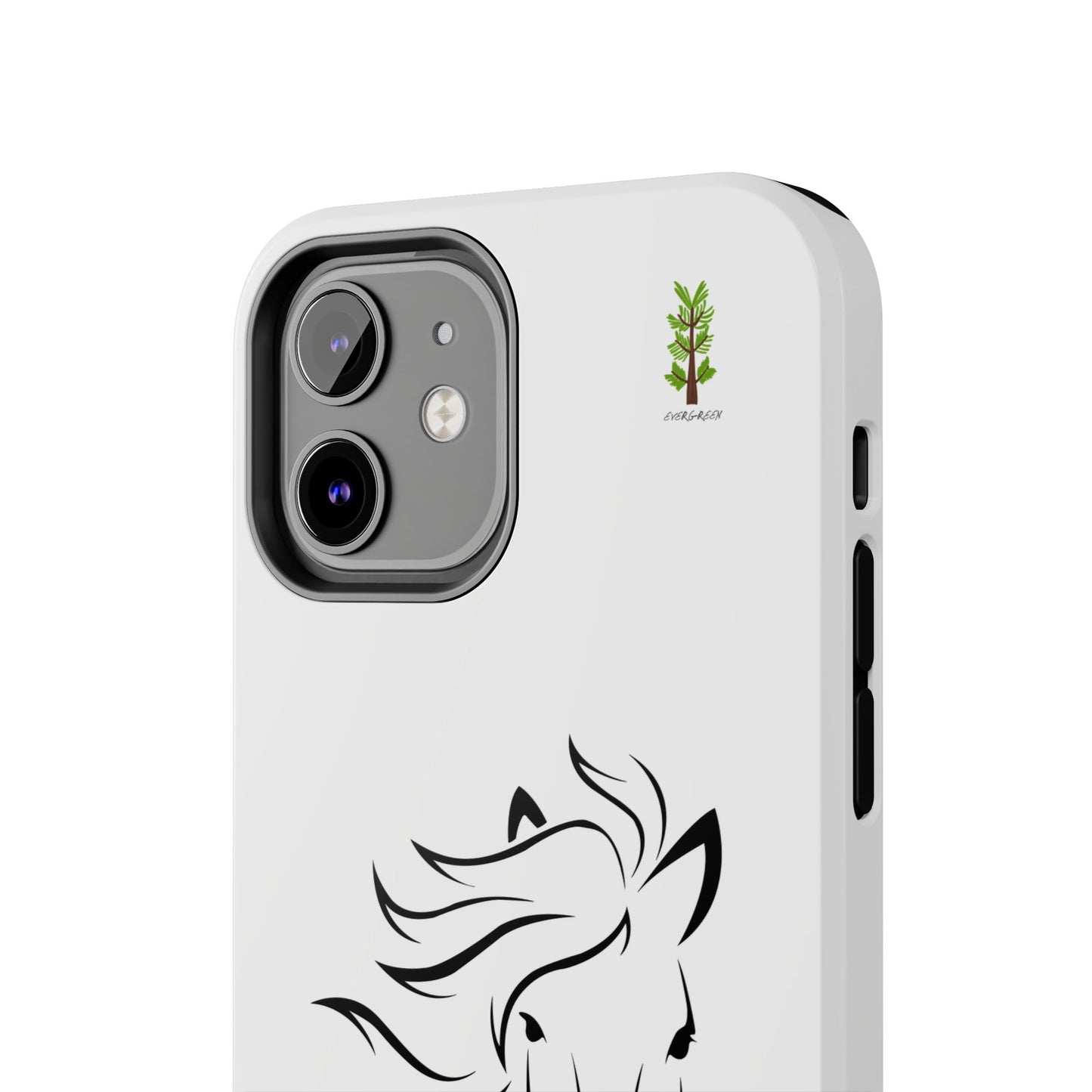 Evergreen Horse Line - Elegant Horse Design Tough Phone Case - Durable Protection for Equestrian Lovers