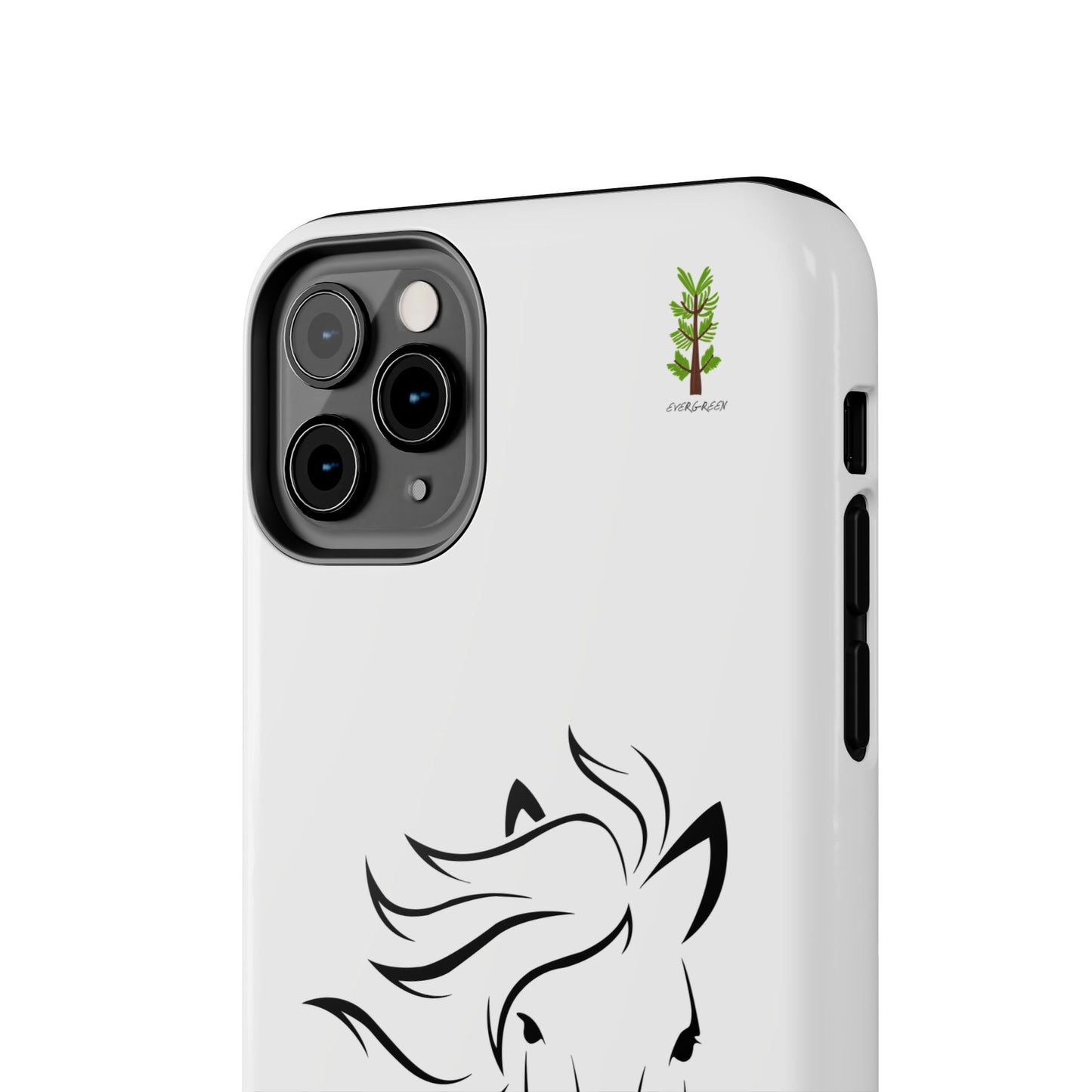 Evergreen Horse Line - Elegant Horse Design Tough Phone Case - Durable Protection for Equestrian Lovers