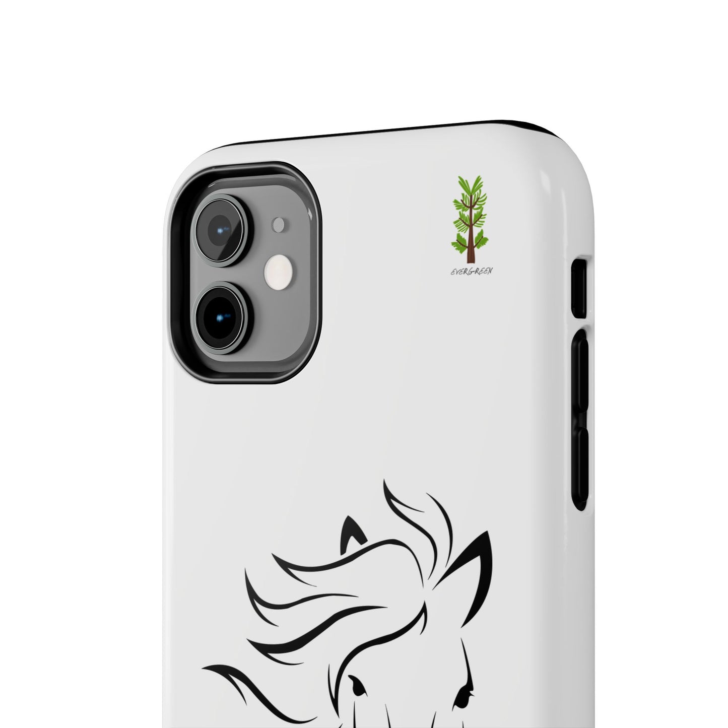 Evergreen Horse Line - Elegant Horse Design Tough Phone Case - Durable Protection for Equestrian Lovers