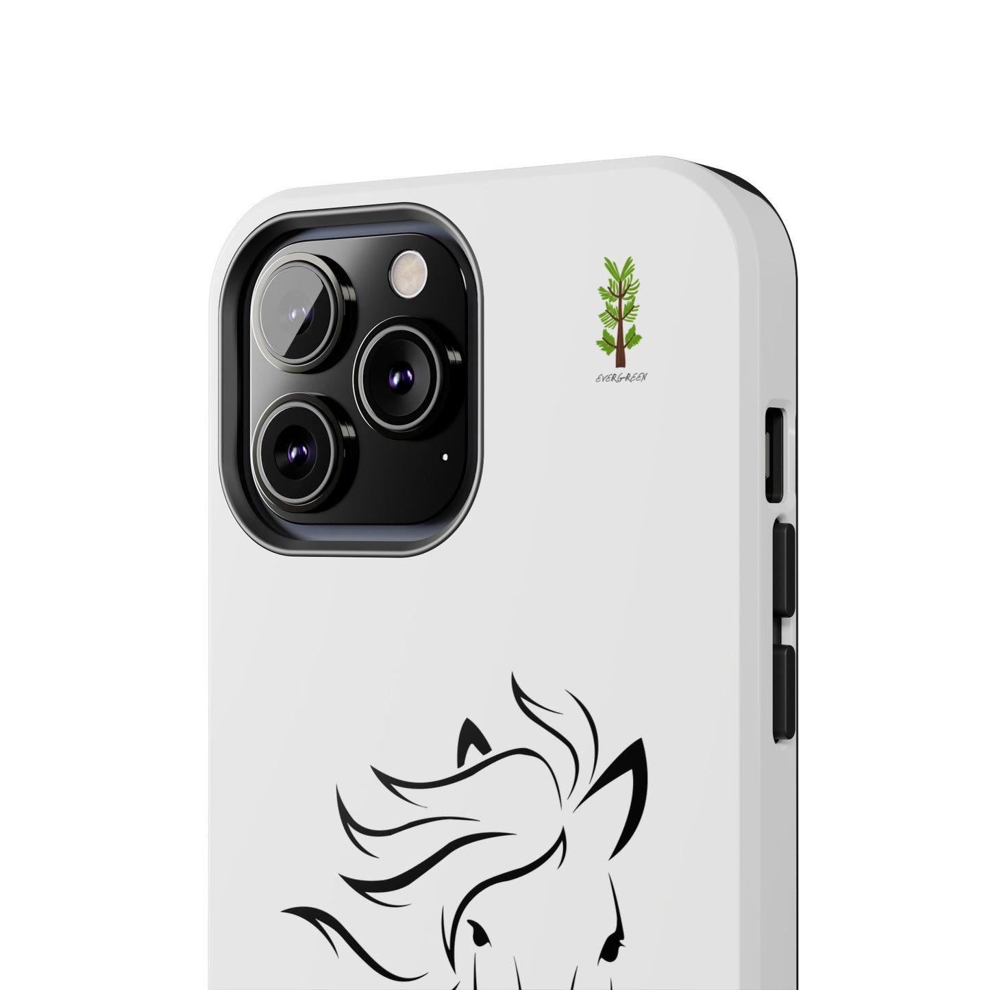 Evergreen Horse Line - Elegant Horse Design Tough Phone Case - Durable Protection for Equestrian Lovers