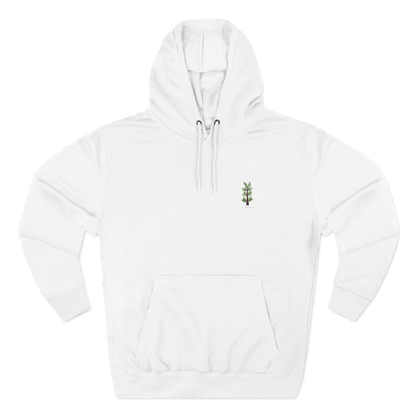 Evergreen Original Line - Eco-Friendly Three-Panel Fleece Hoodie - Minimalist Tree Design